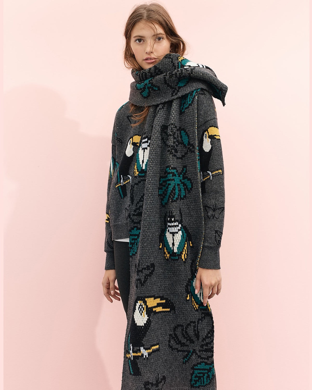 Demylee X J.Crew Leopard-print Pom-pom Beret Clement Cashmere-Blend French Beret | Leopard – tête bleue main image 4