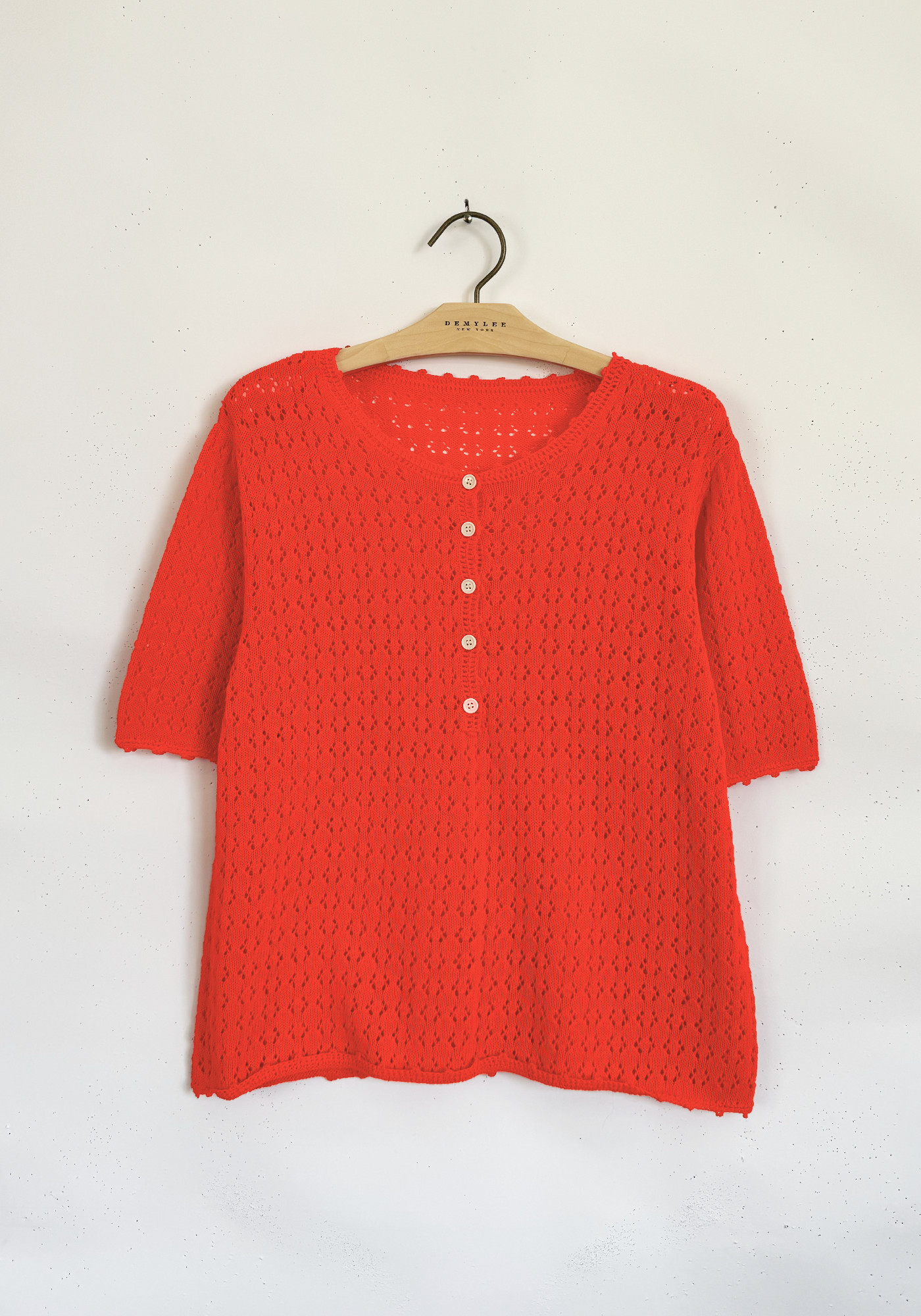 Crocheted Top - Red Orange