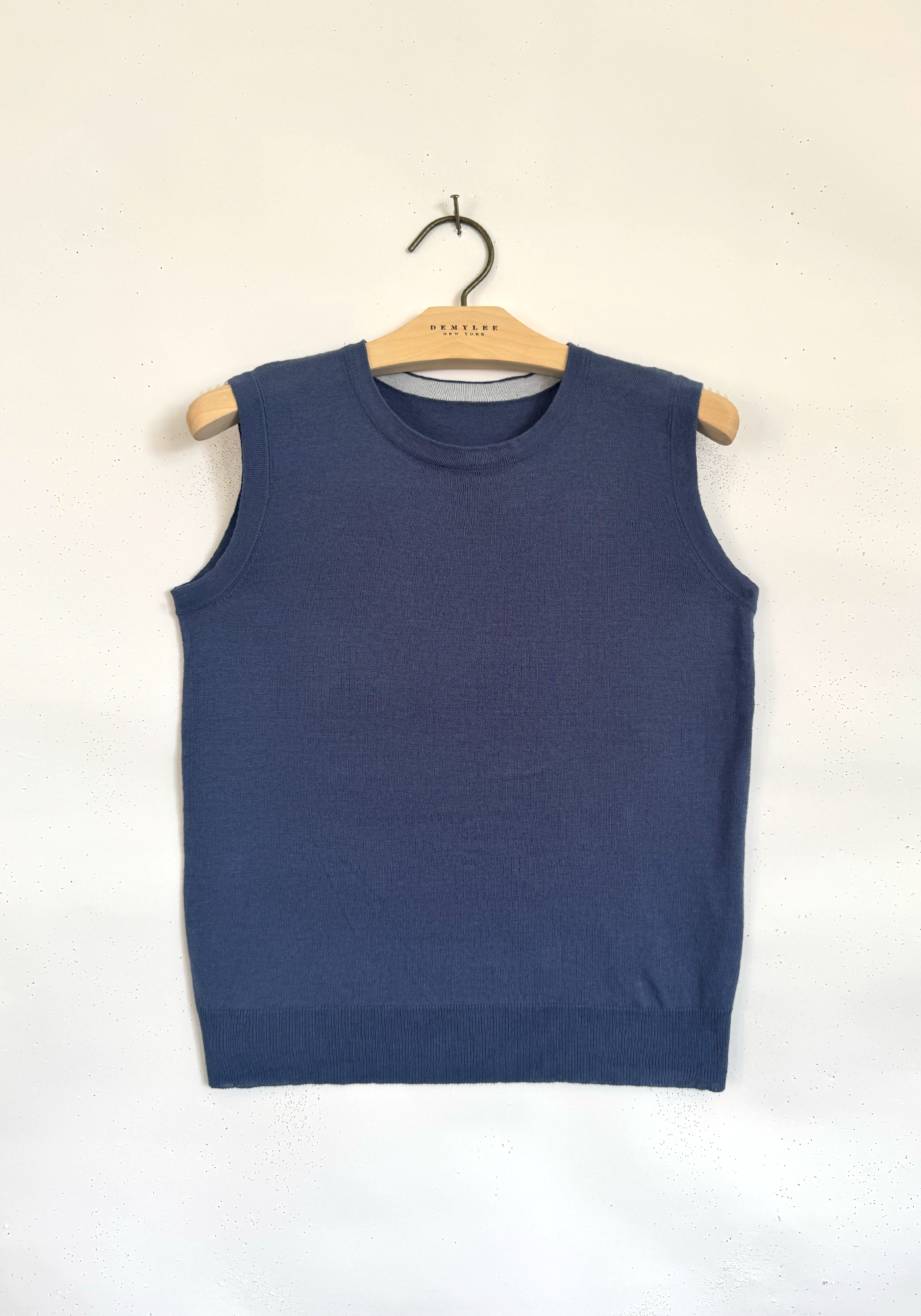 Crewneck Sleeveless Top - Marble Blue