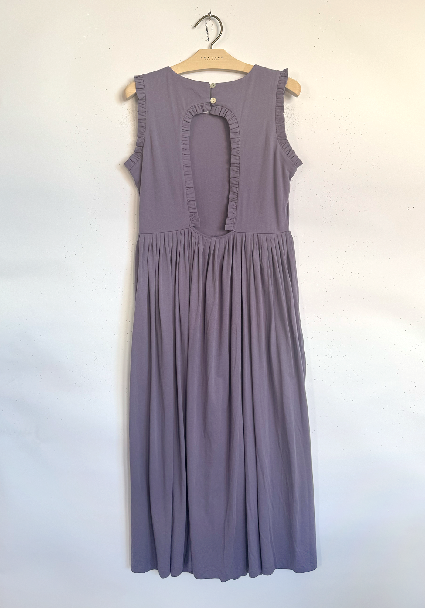 Sleeveless Ruffle Pima Jersey Dress - Ash Violet