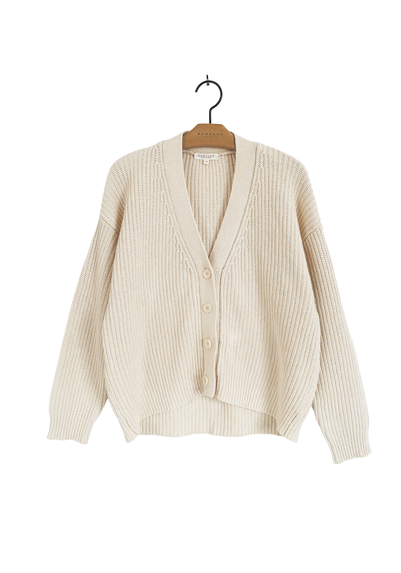 Ribbed Tonal Cardigan - Off White