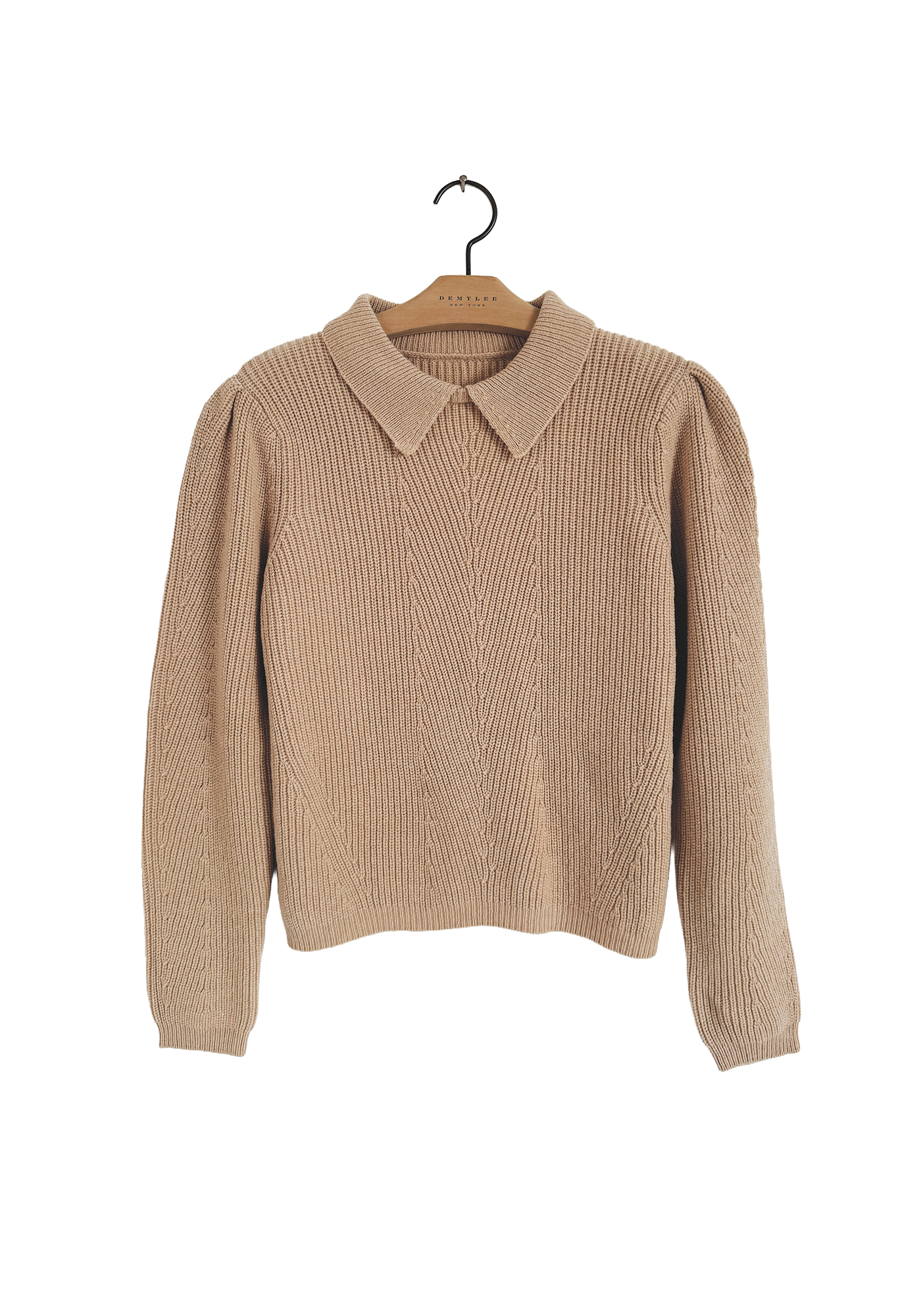 Wool Collared Sweater - Soft Brown