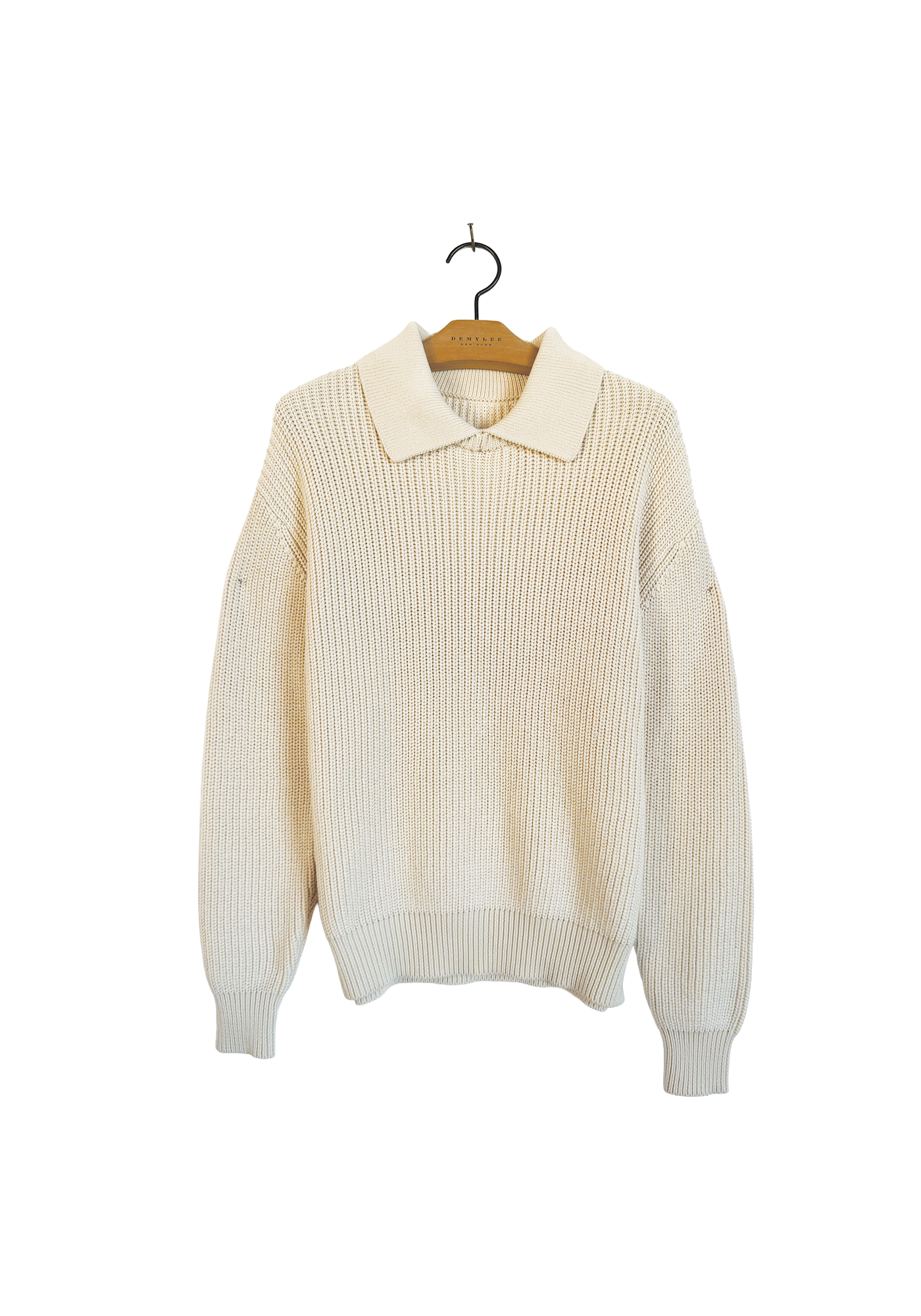 Ribbed Collared Sweater - Off White