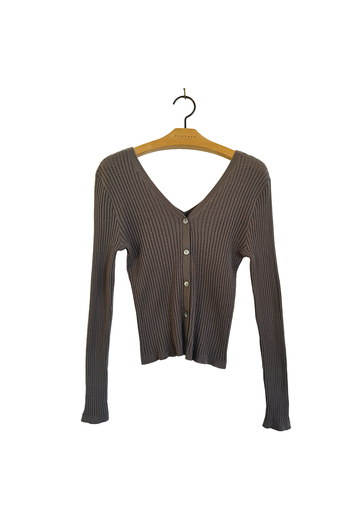 Ribbed Cardigan - Gray