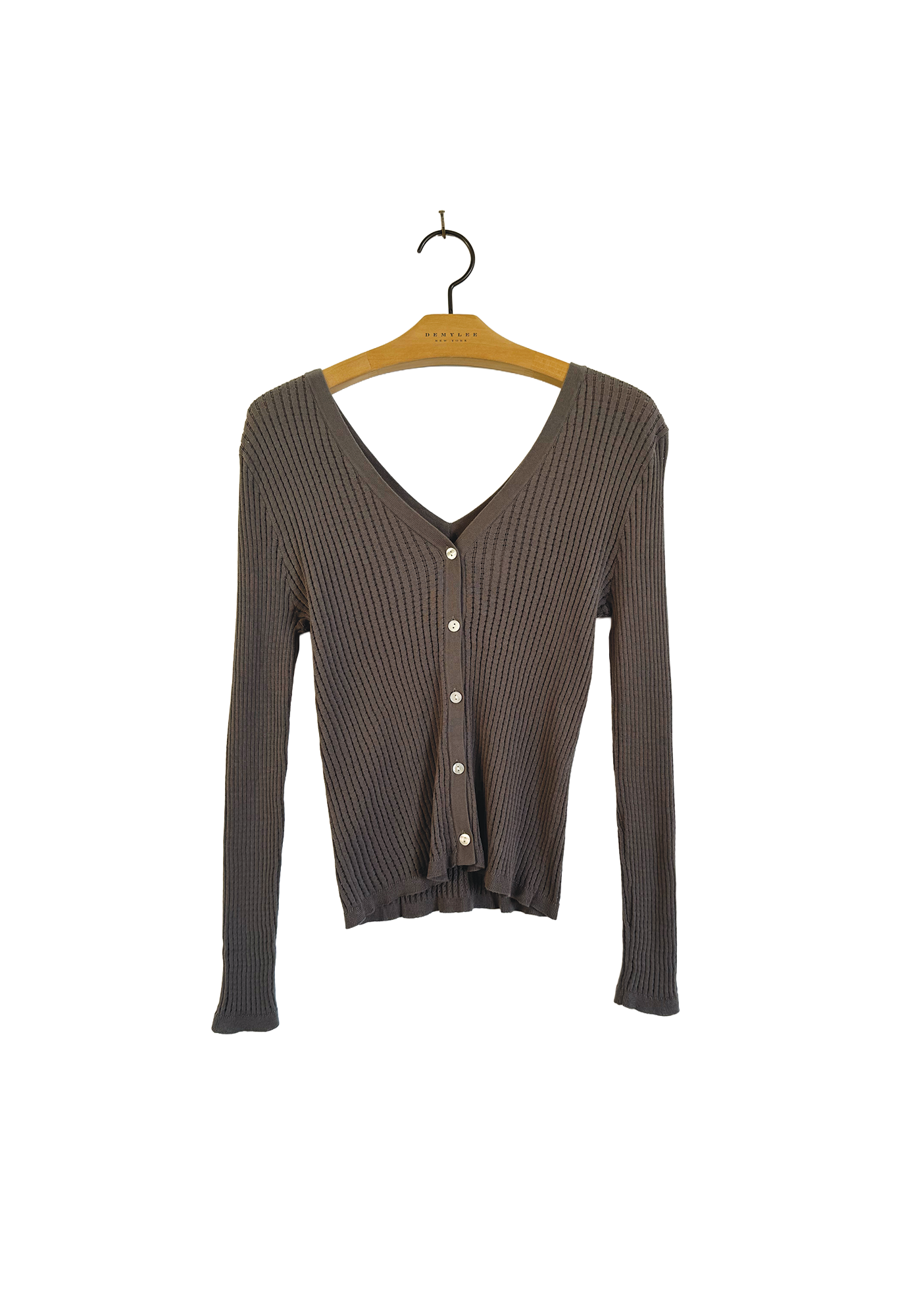 Ribbed Cardigan - Gray