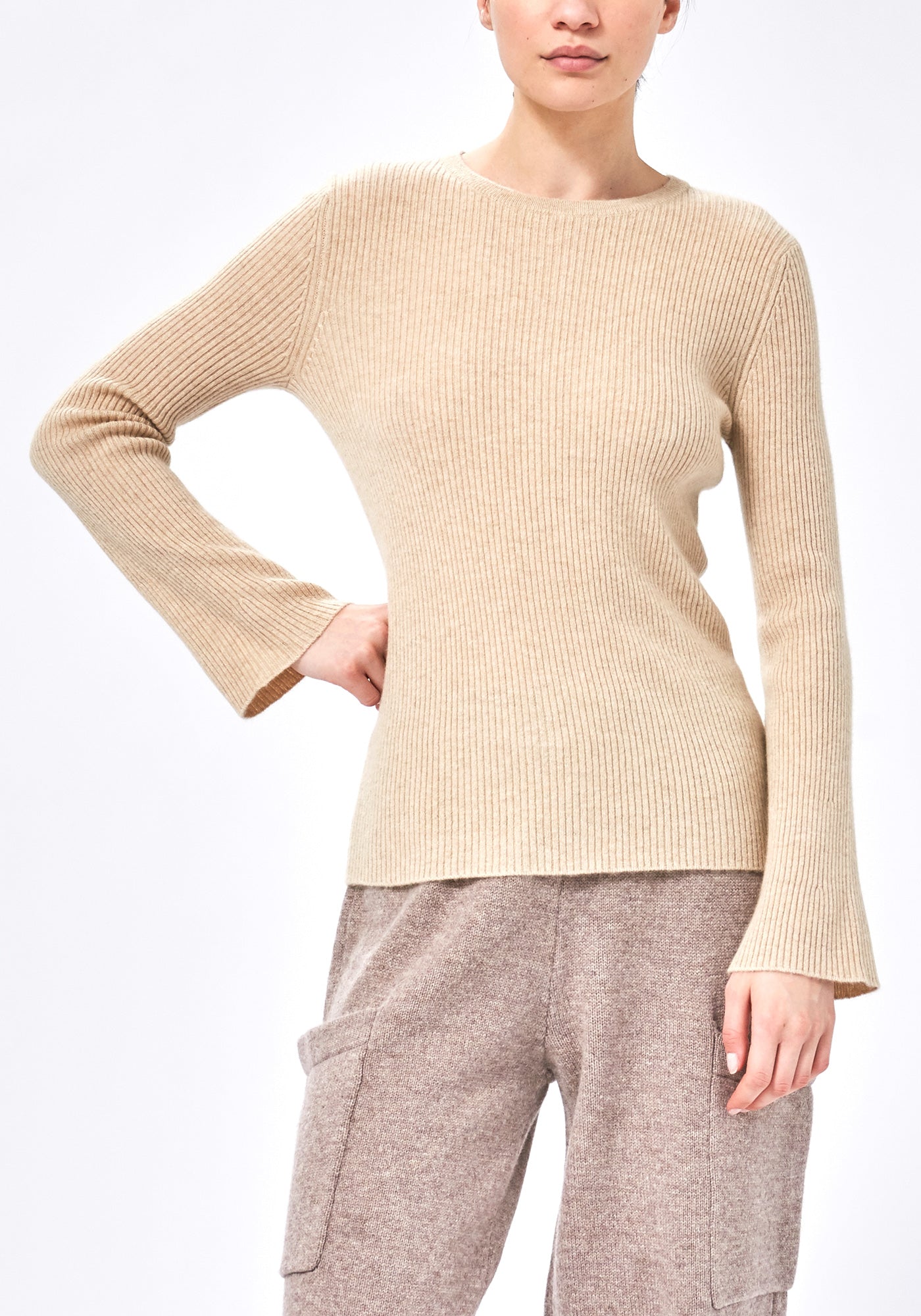 Azir Cashmere Top - Oatmeal