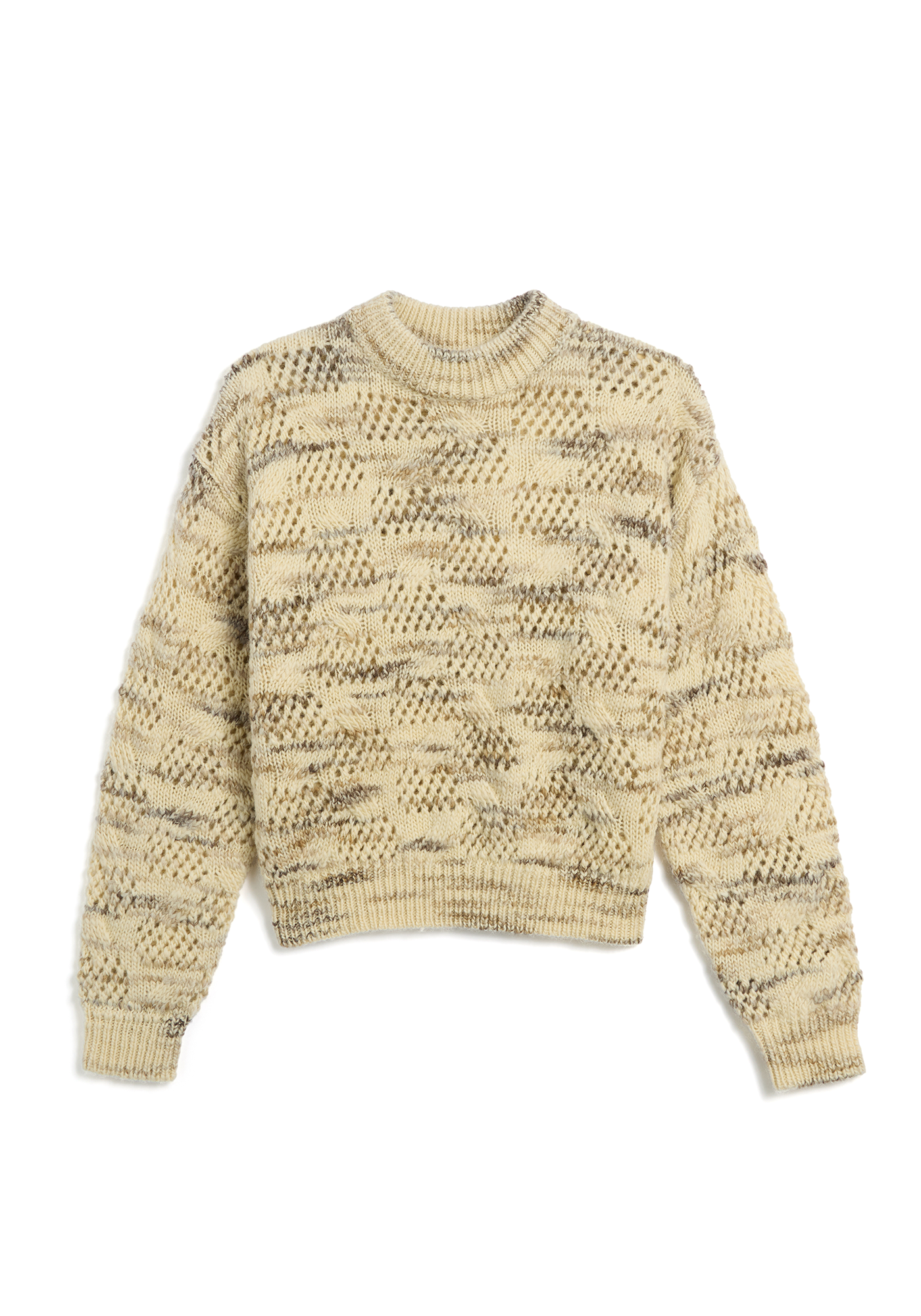 Clover Wool Sweater - Marble Brown
