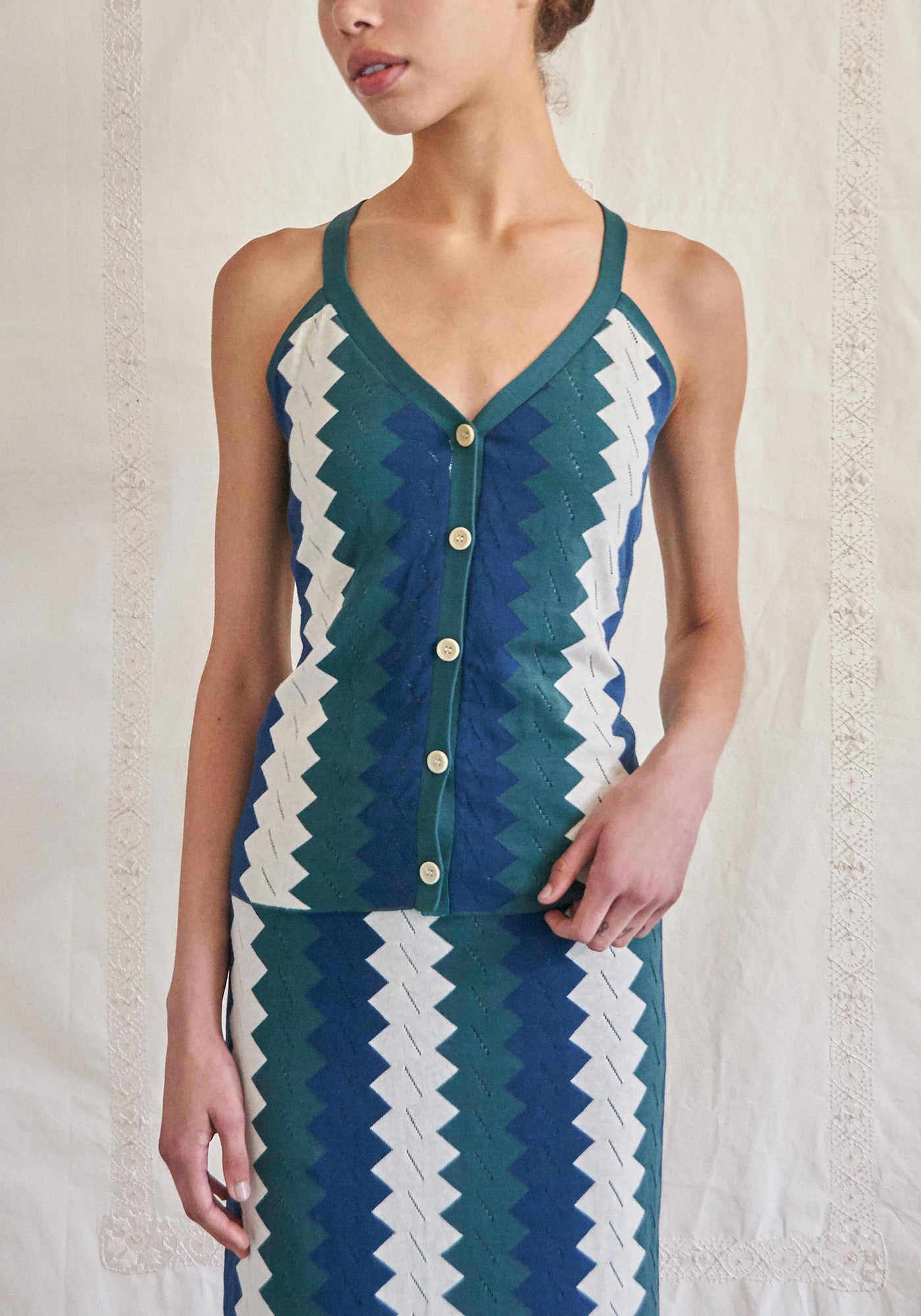 Eleni Top - Mediterranean Green Combo