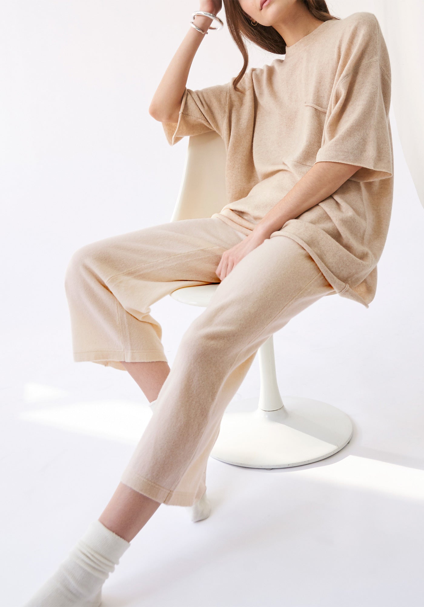 Jamie Cashmere Ankle Pant - Oatmeal