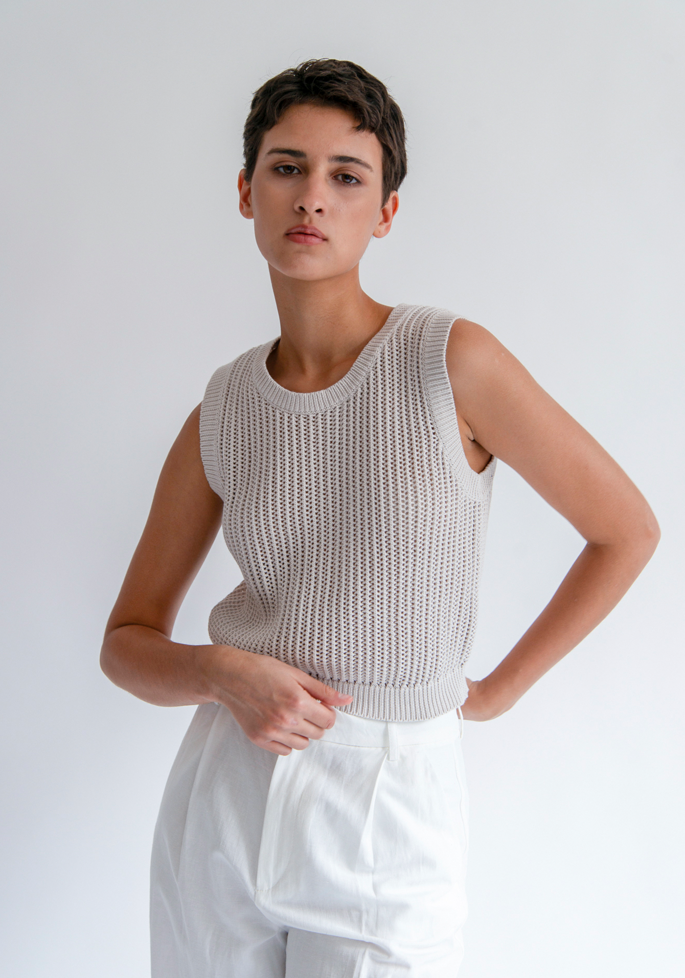 Mina Organic Cotton Top - Sea Salt