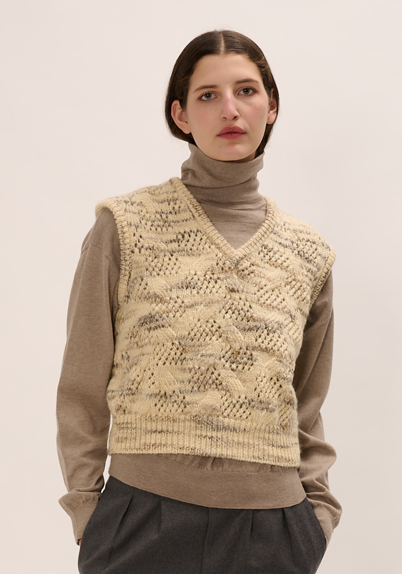 Onelia Wool Vest - Marble Brown