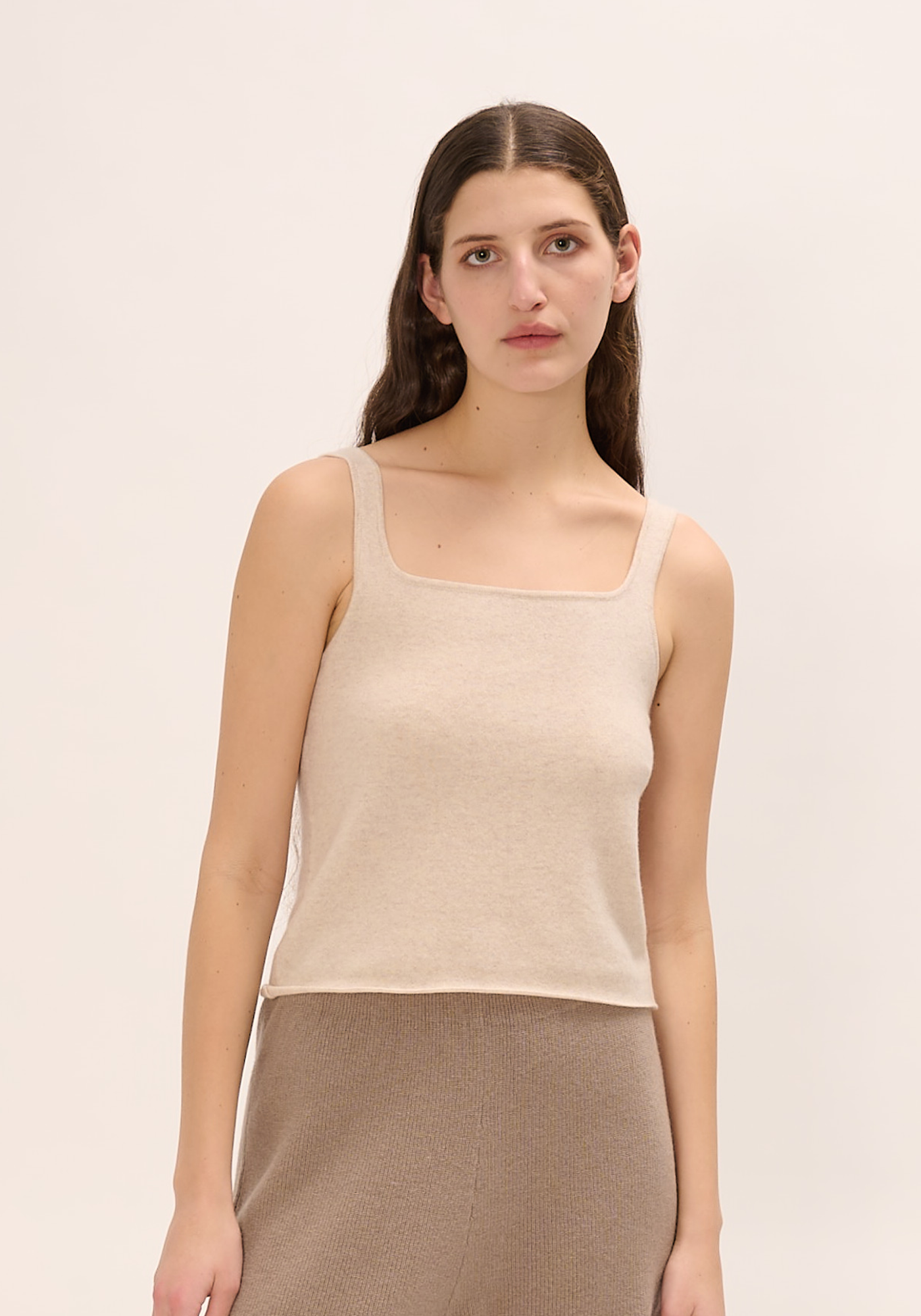 Pochi Cashmere Tank - Linen