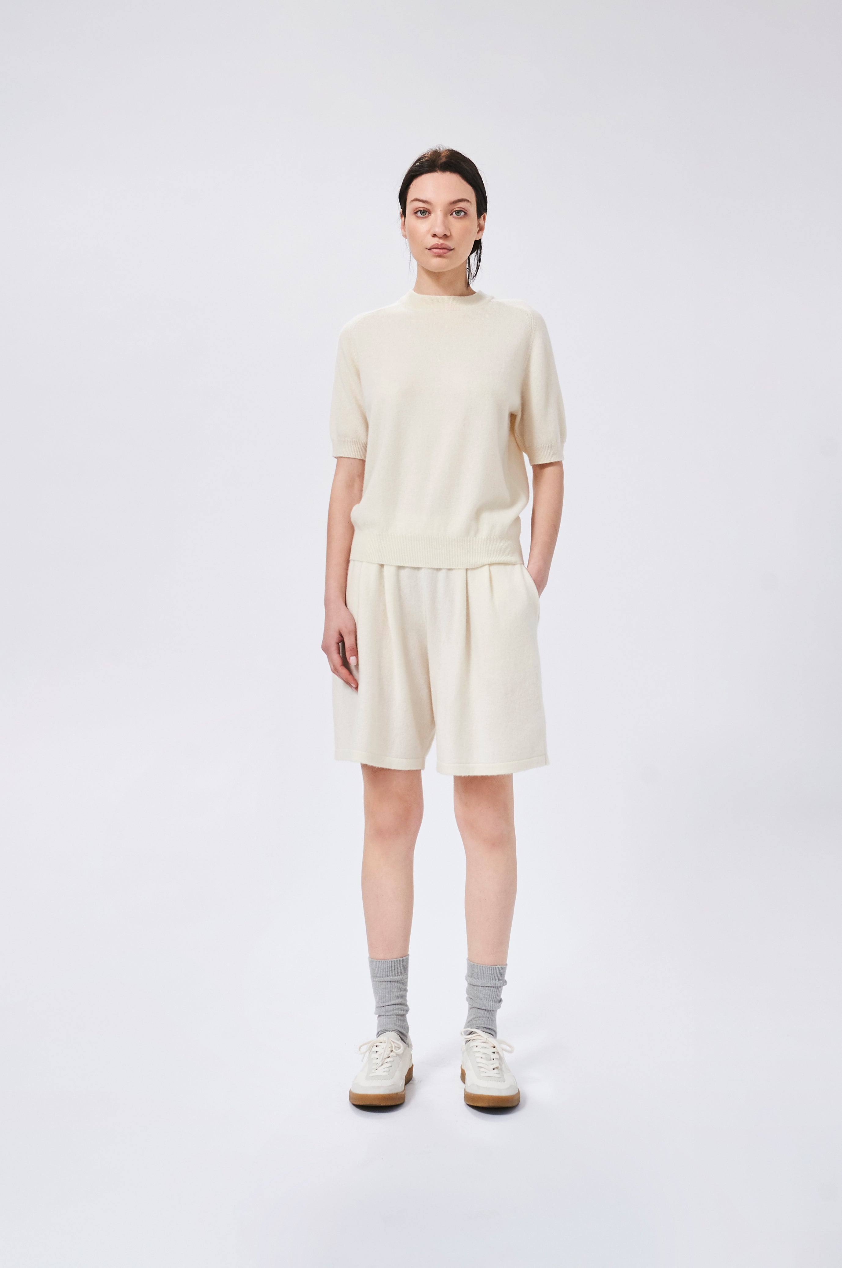 Cersei Cashmere Short - Non-Dye White