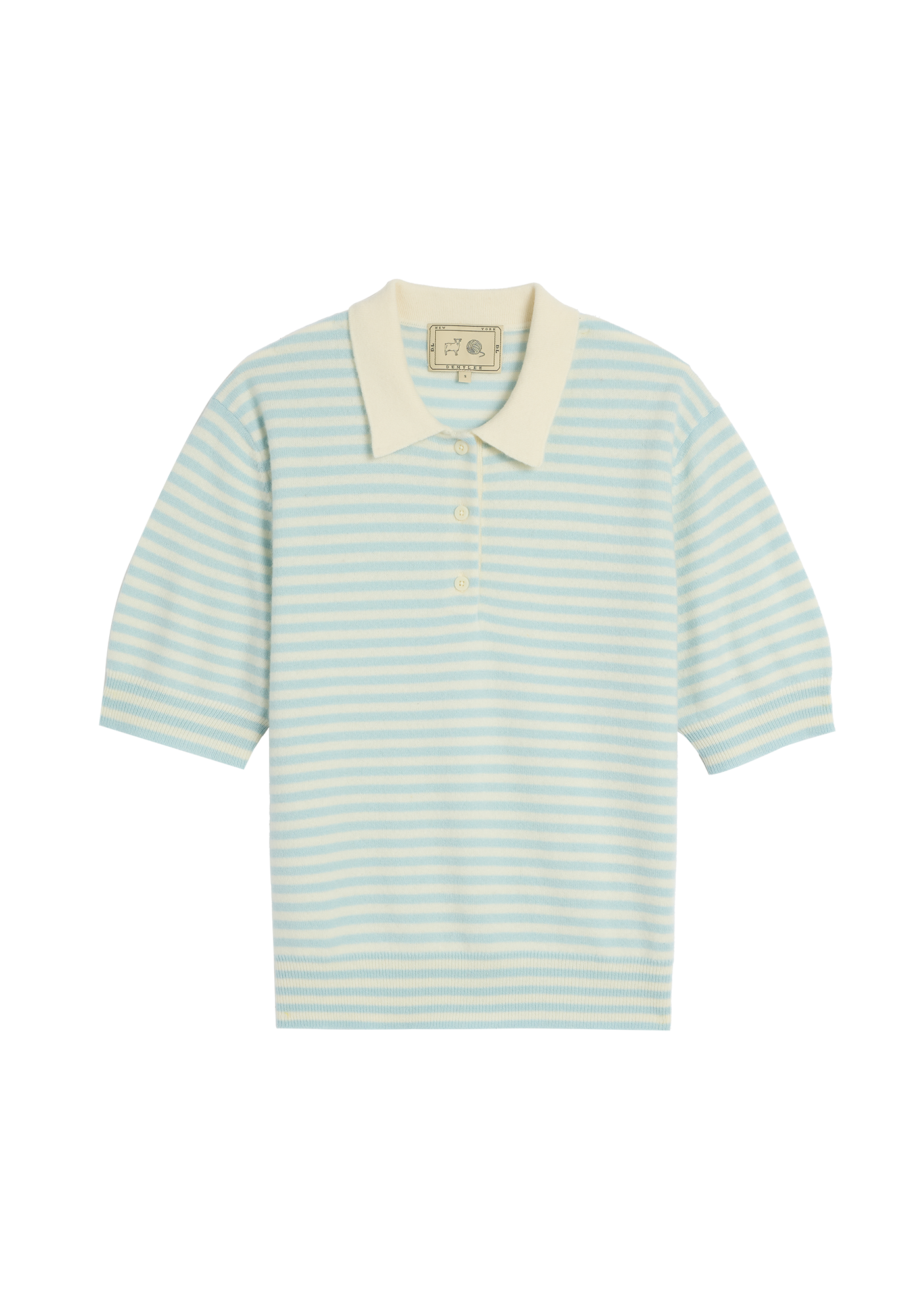 Amelia Stripe Cashmere Polo Top