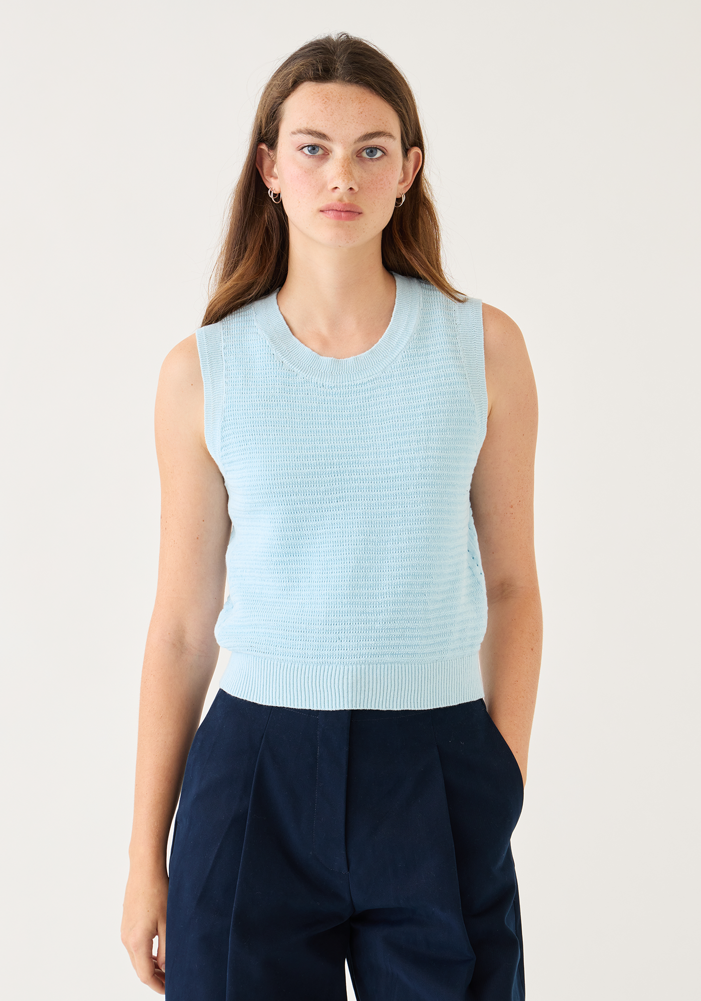 Andrea Pointelle Rib Cotton Top