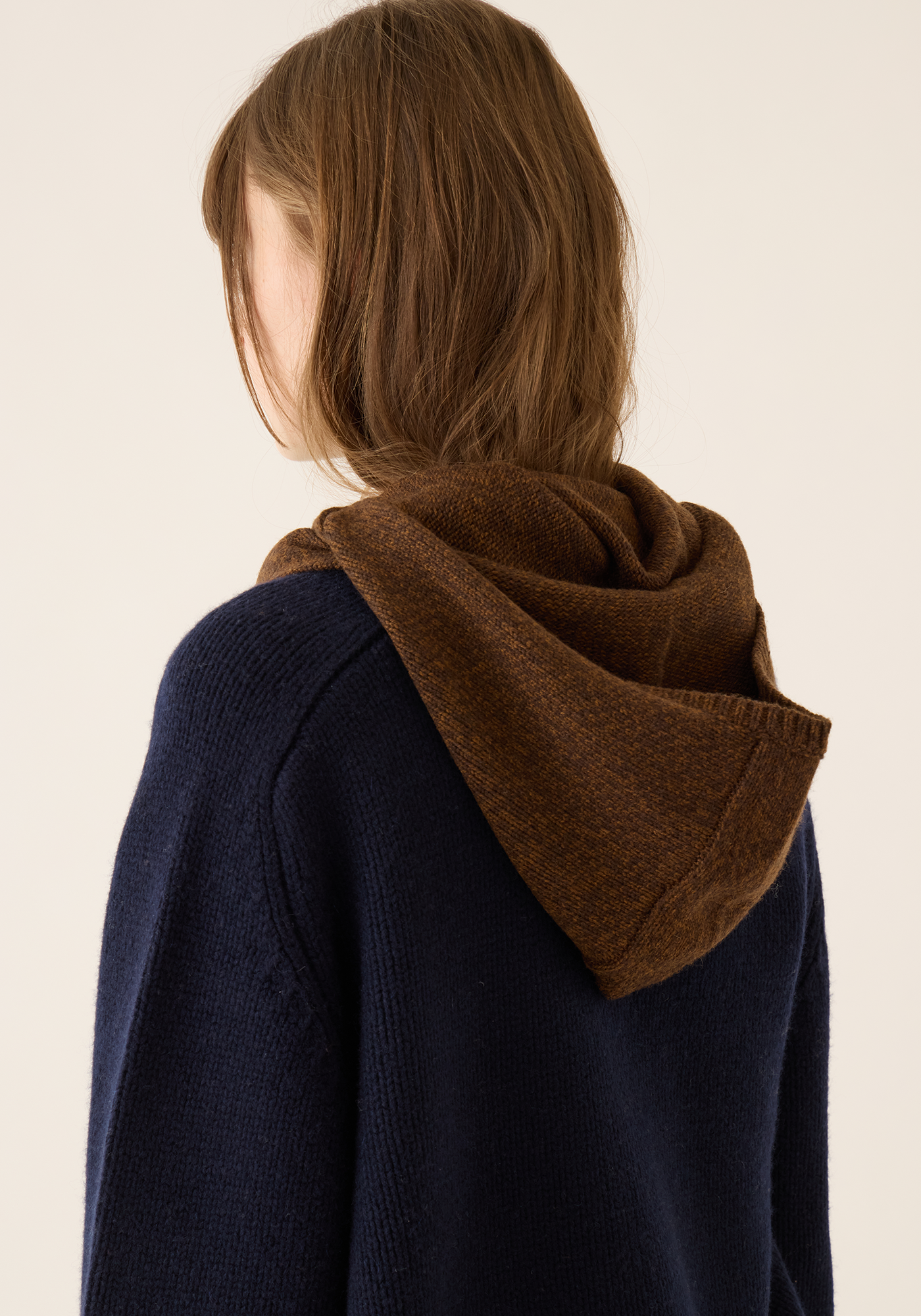 Aster Wool Melange Hooded Scarf