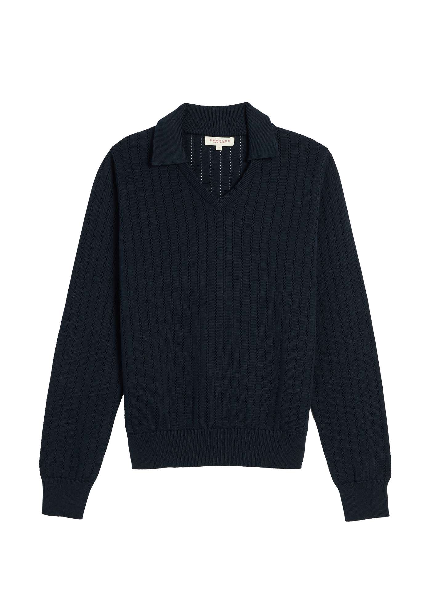 Aster Linear Pointelle Cotton Polo