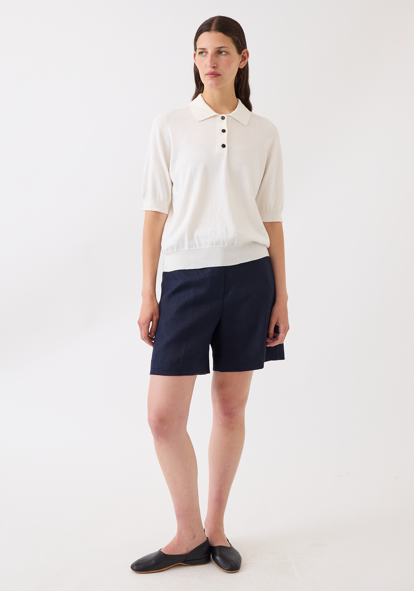 Billie Cotton Cashmere Polo Top
