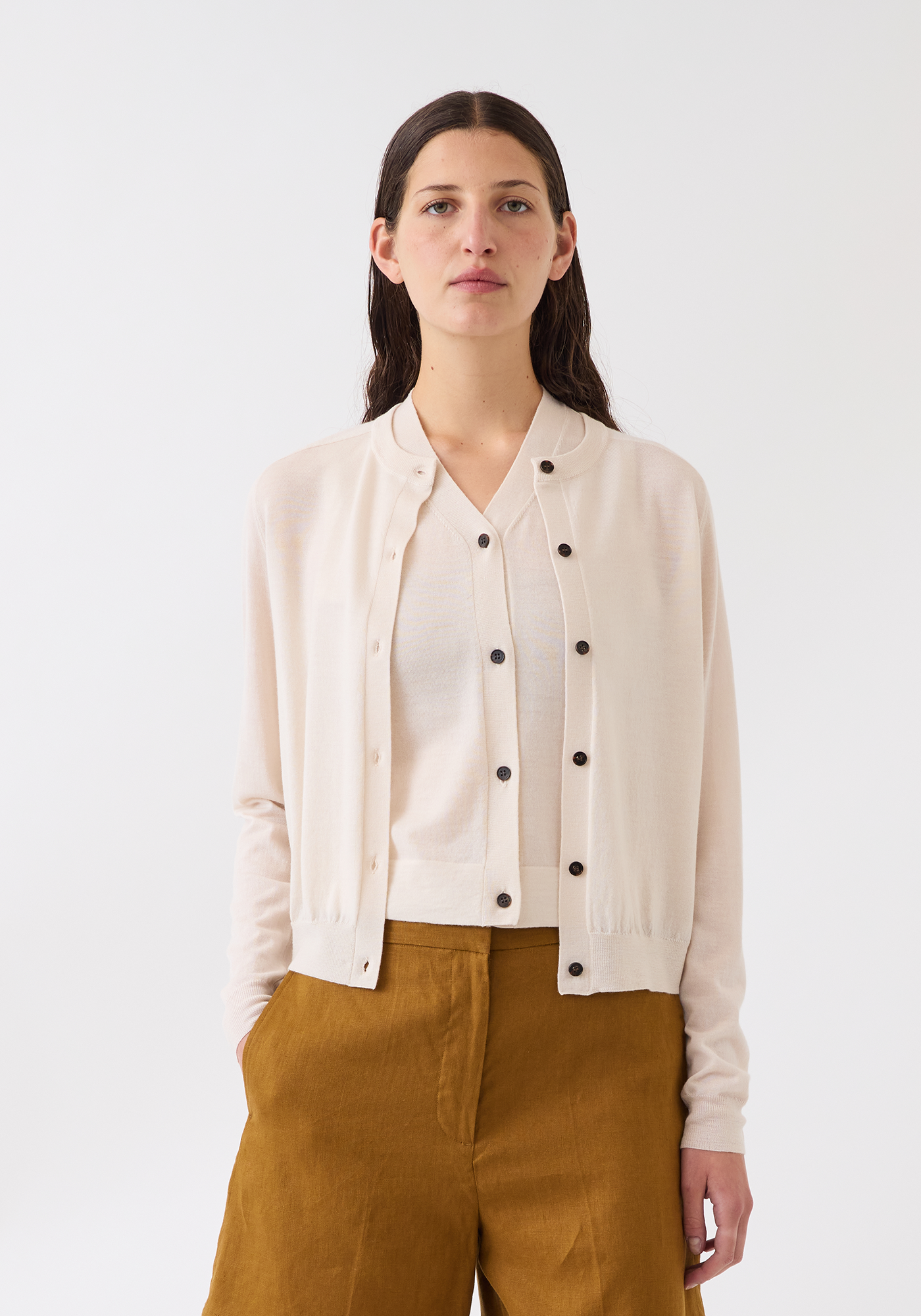 カラライン スーパーファインメリノウール カーディガン