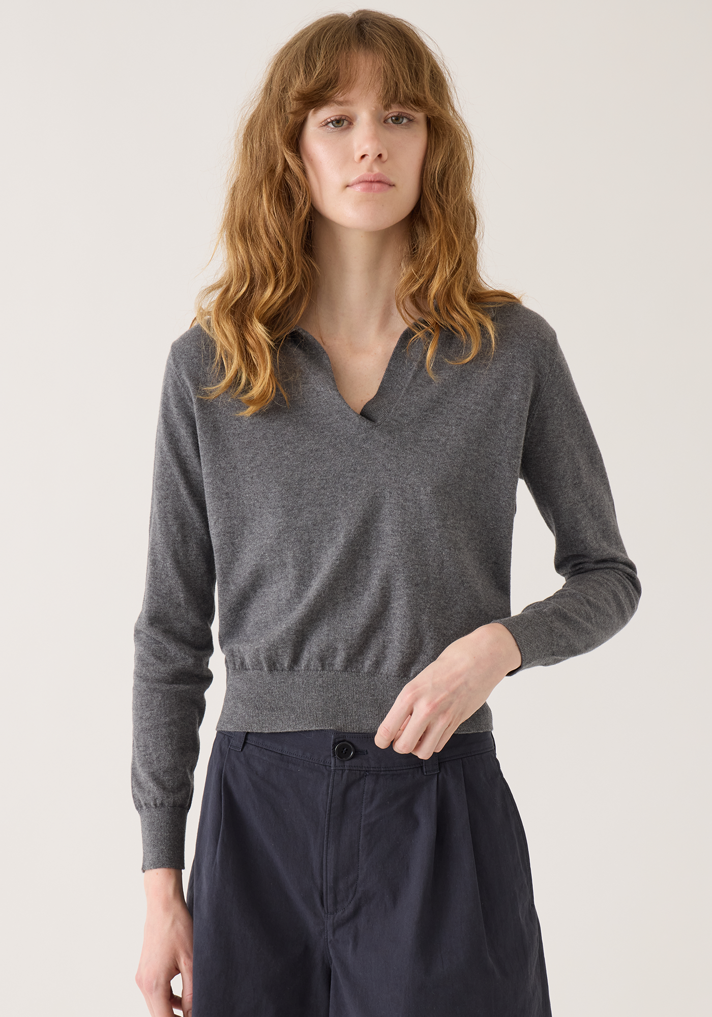 Catarina Cotton Cashmere Polo Sweater