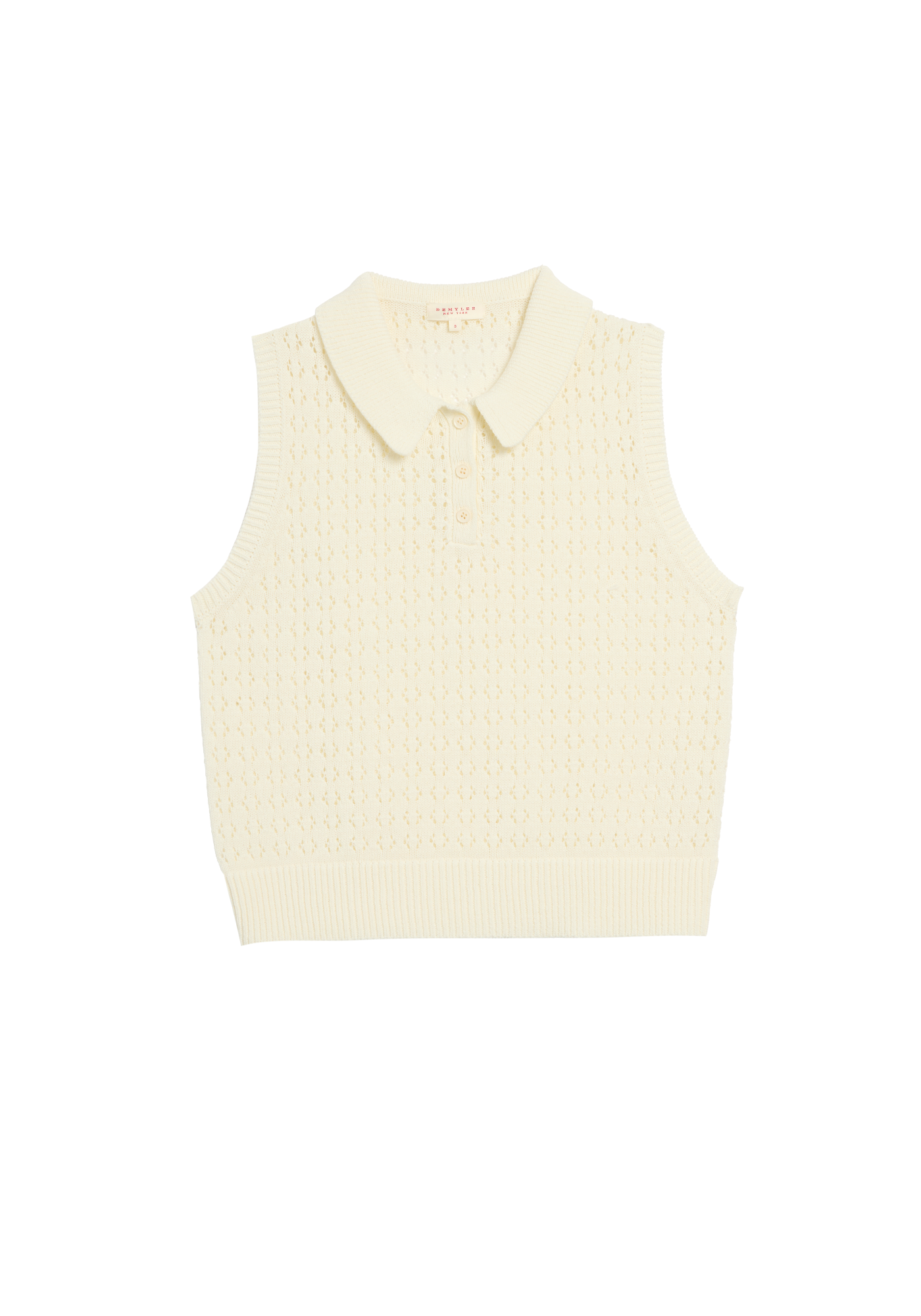Cindy Crochet Cotton Linen Polo Top