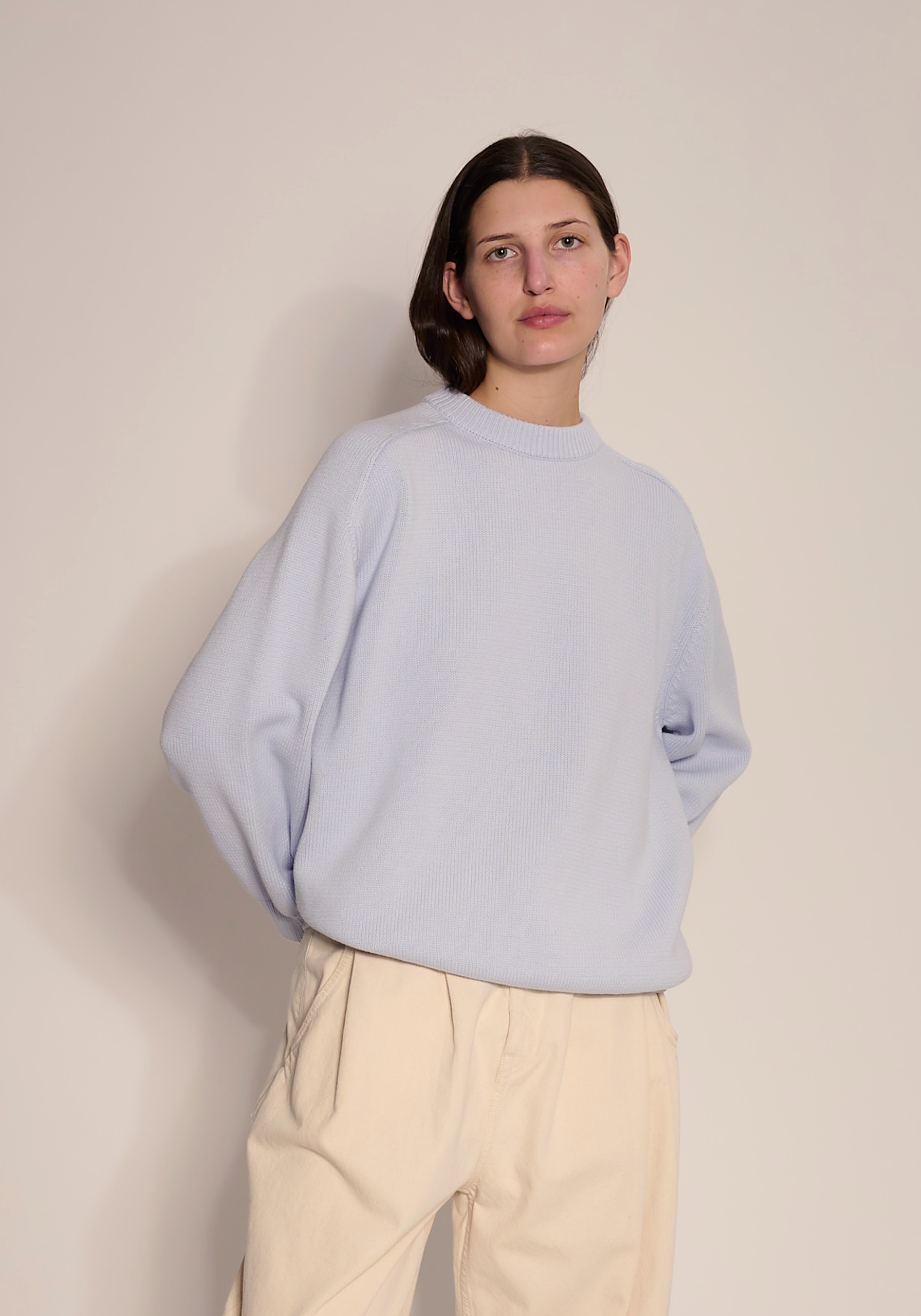 Oversize blue cloud sweater, -cute cloud pattern