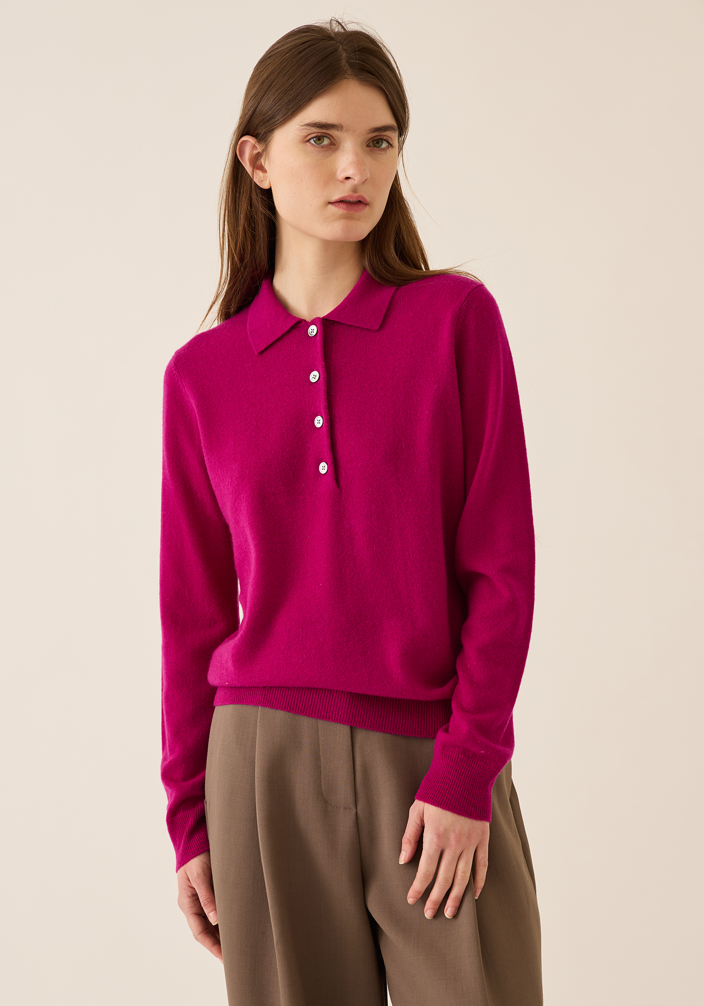 Demira Cashmere Polo Sweater