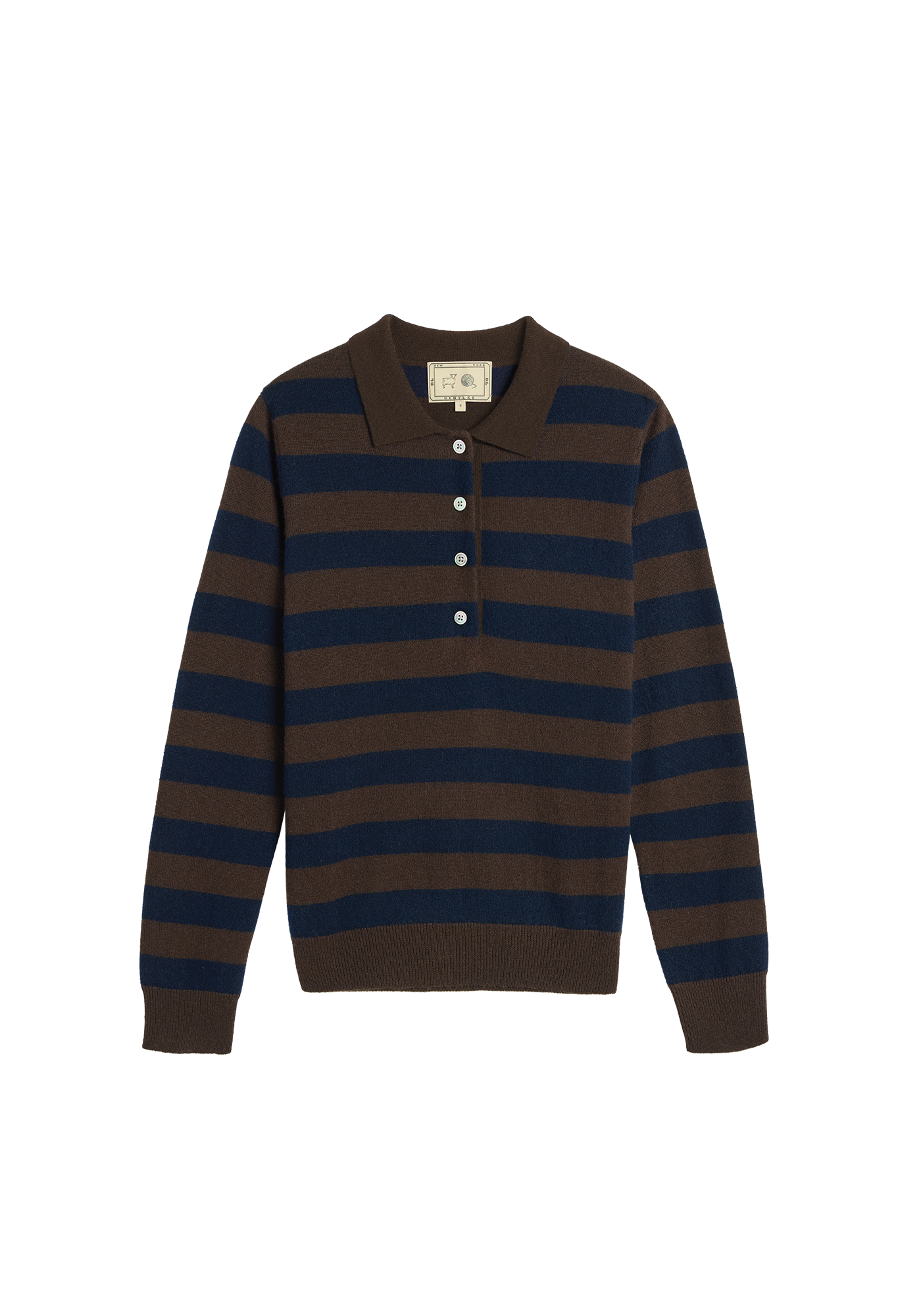 Demira Stripe Cashmere Polo Sweater
