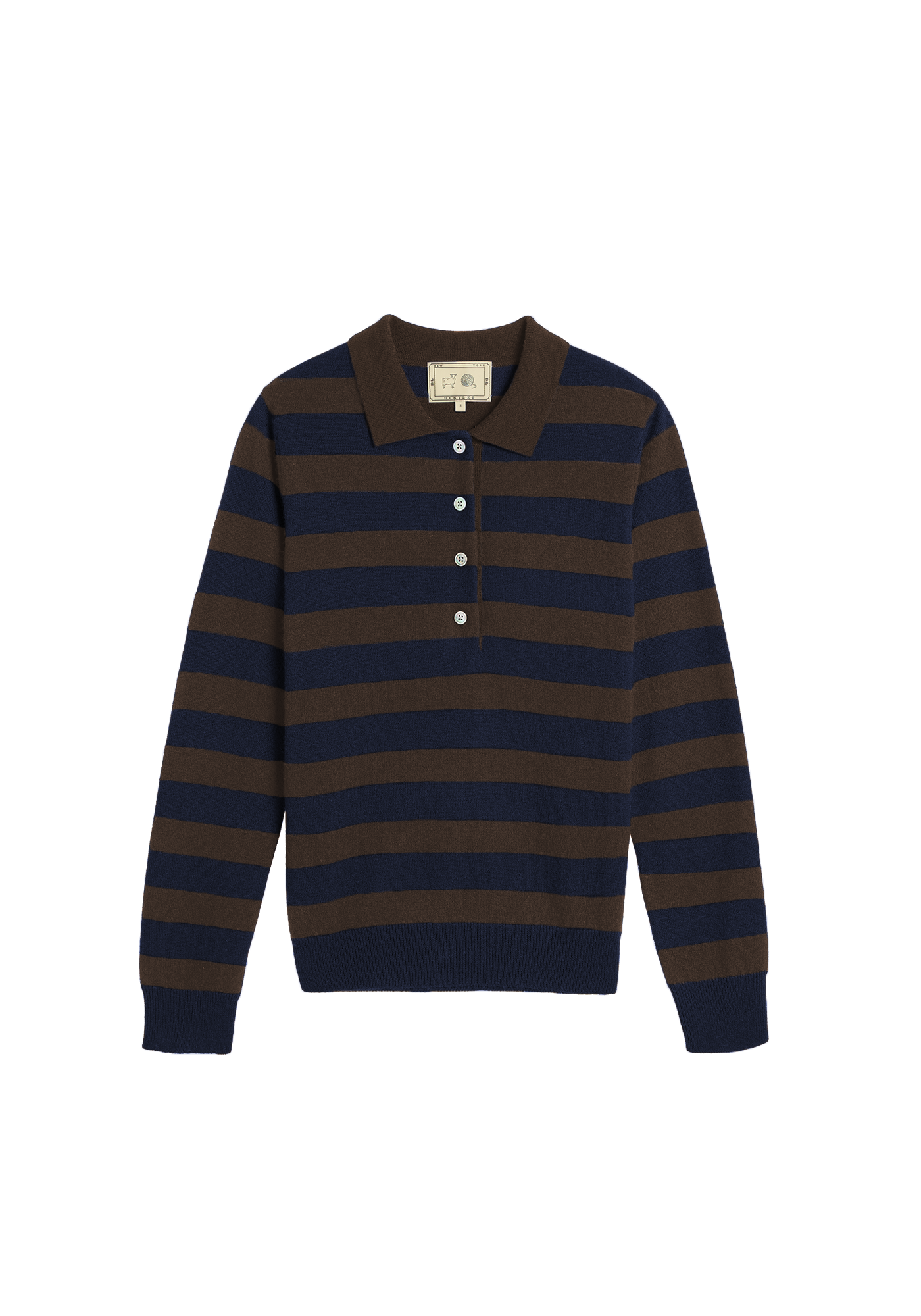 Demira Stripe Cashmere Polo Sweater
