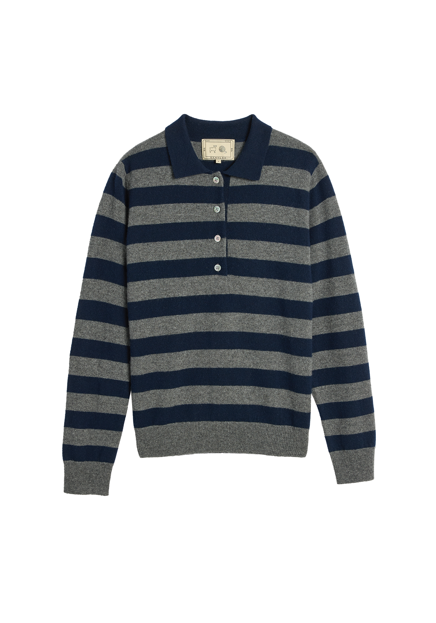 Demira Stripe Cashmere Polo Sweater