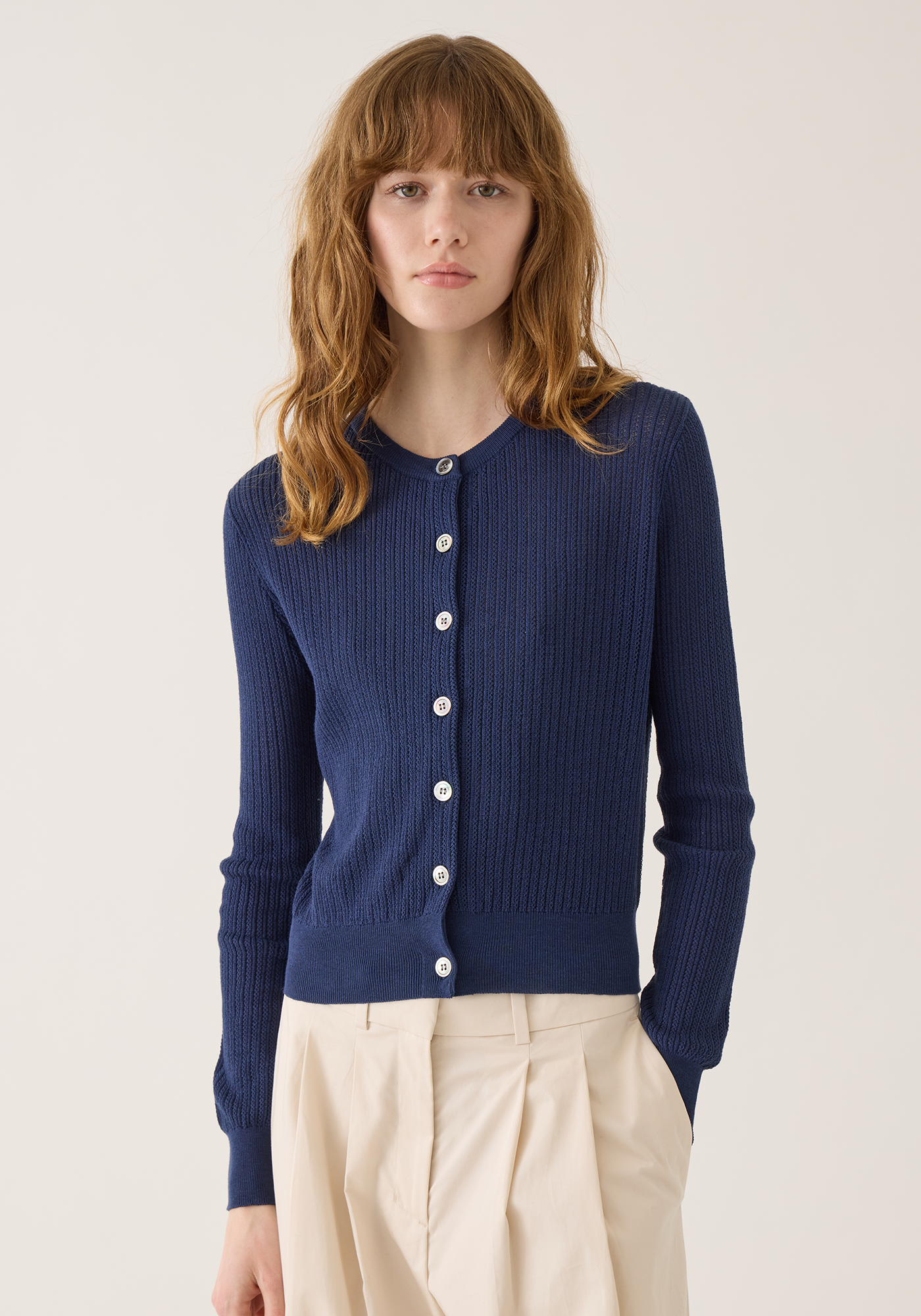 Edyta Cotton Silk Cardigan - Ink