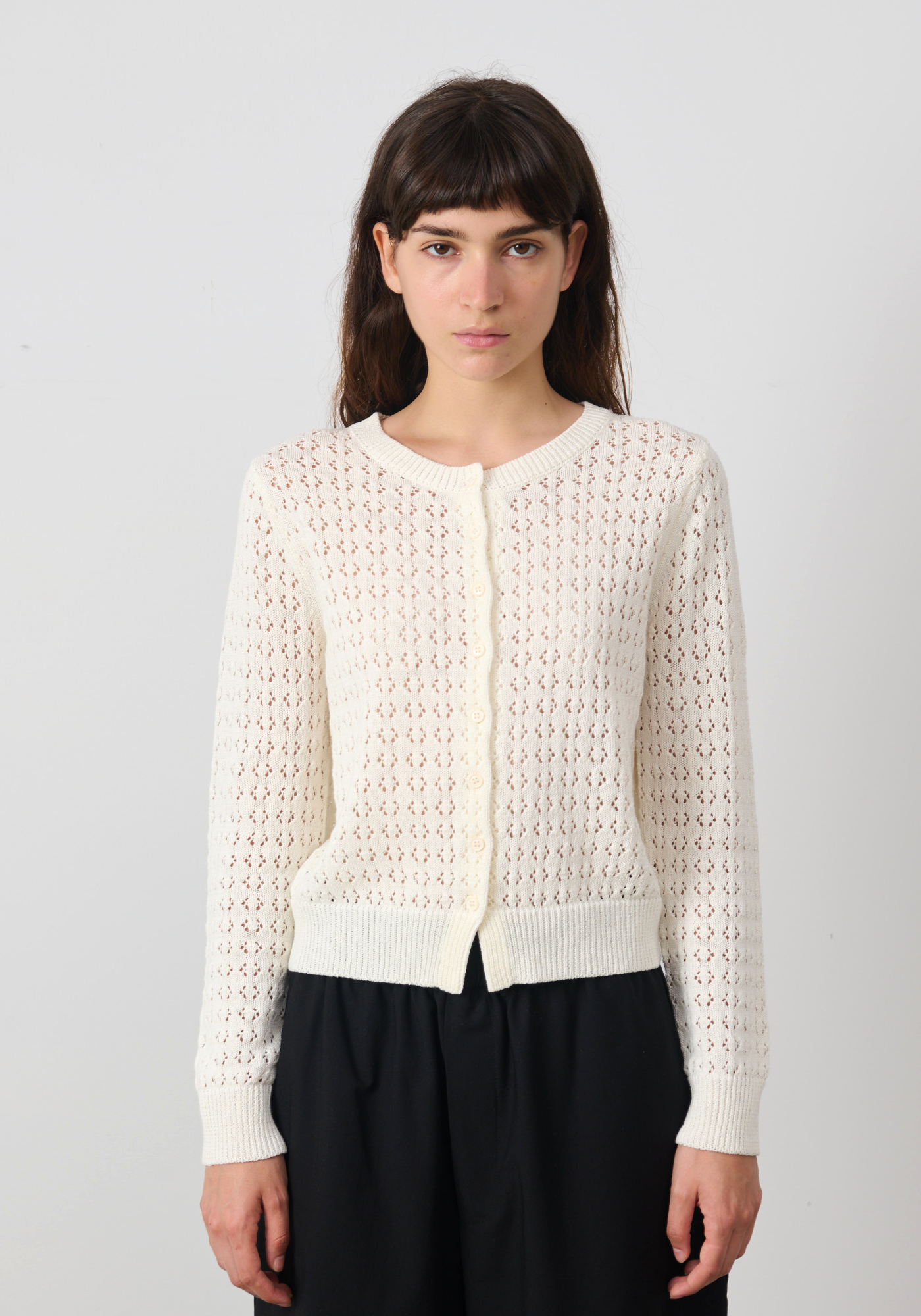 Emma Crochet Cotton Linen Cardigan