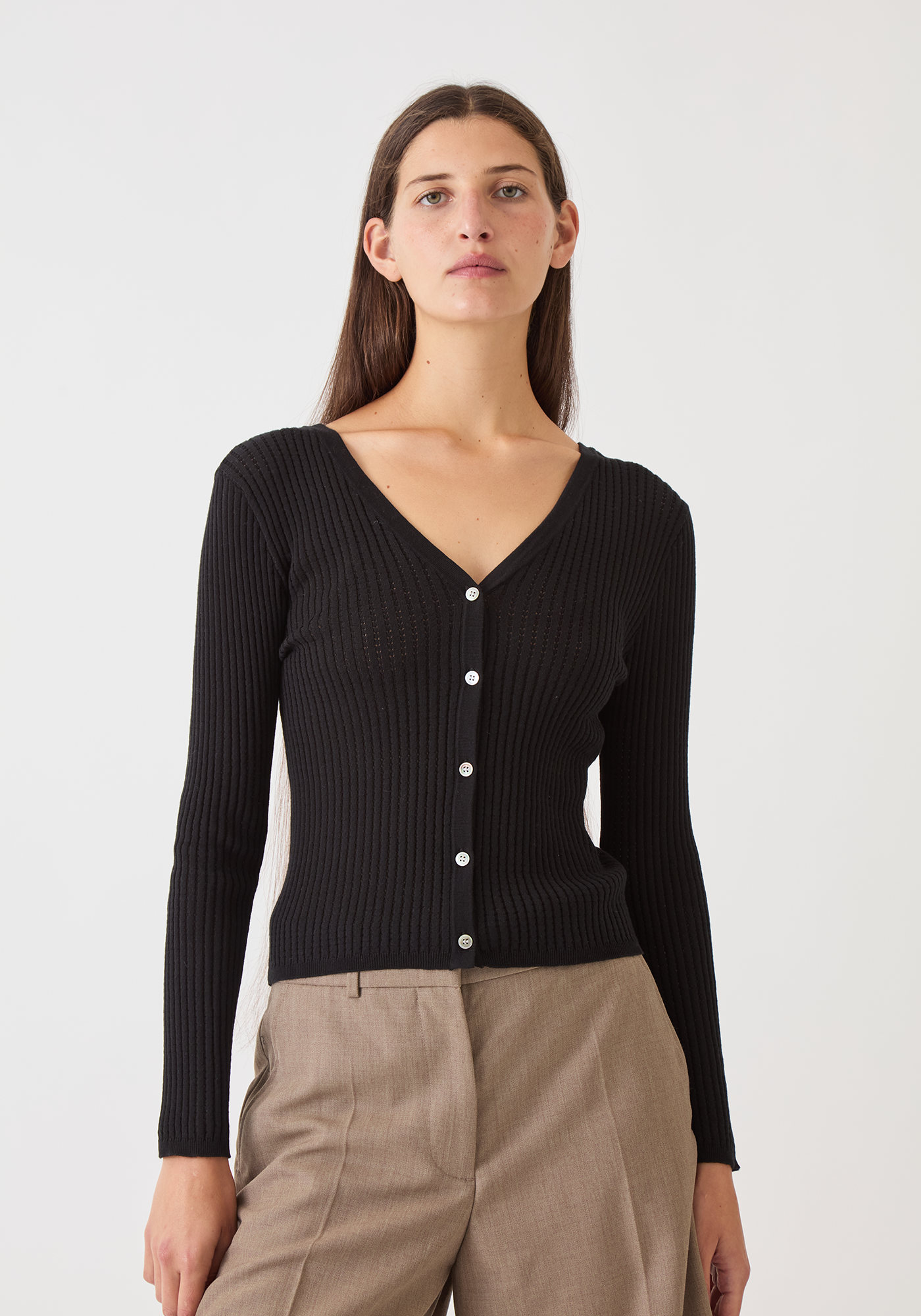 Frida Cotton Cardigan - Black