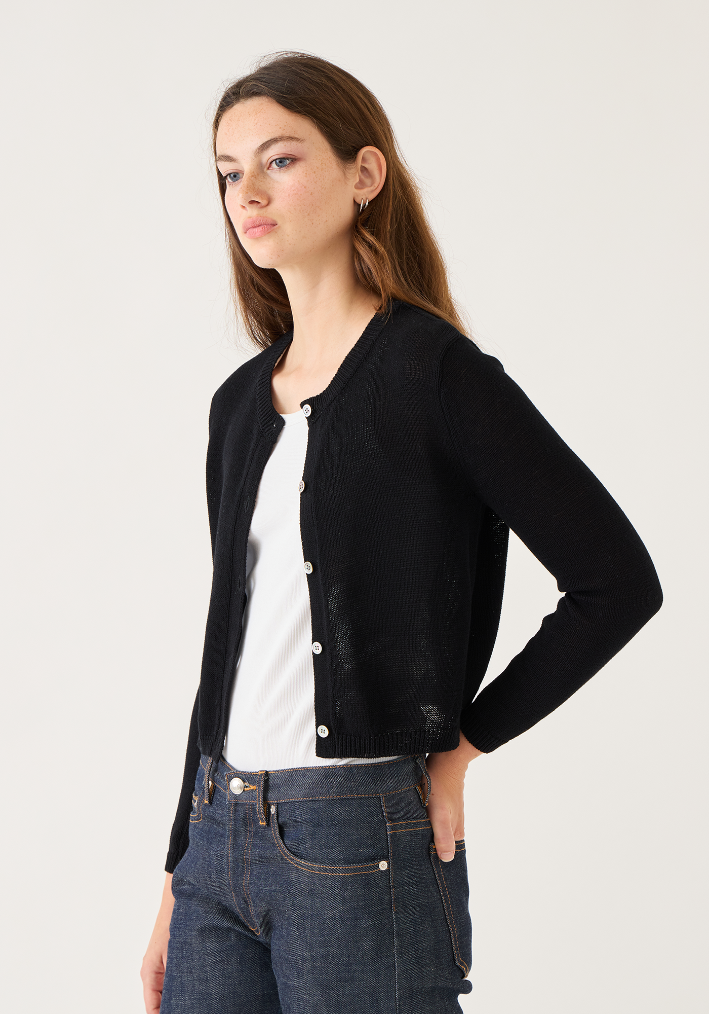 ジョシー コットンリネン カーディガン