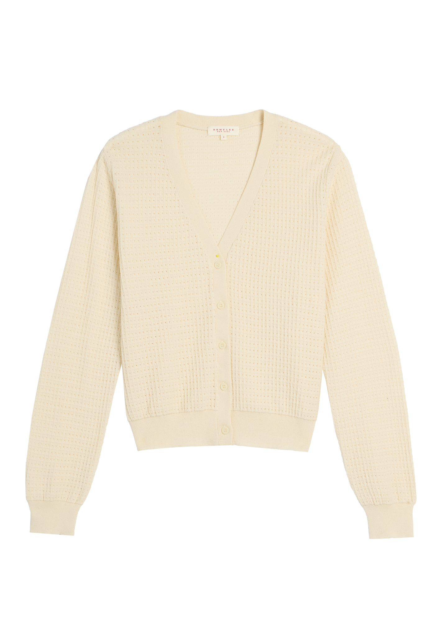 Kiki Waffle Pointelle Cotton Cardigan