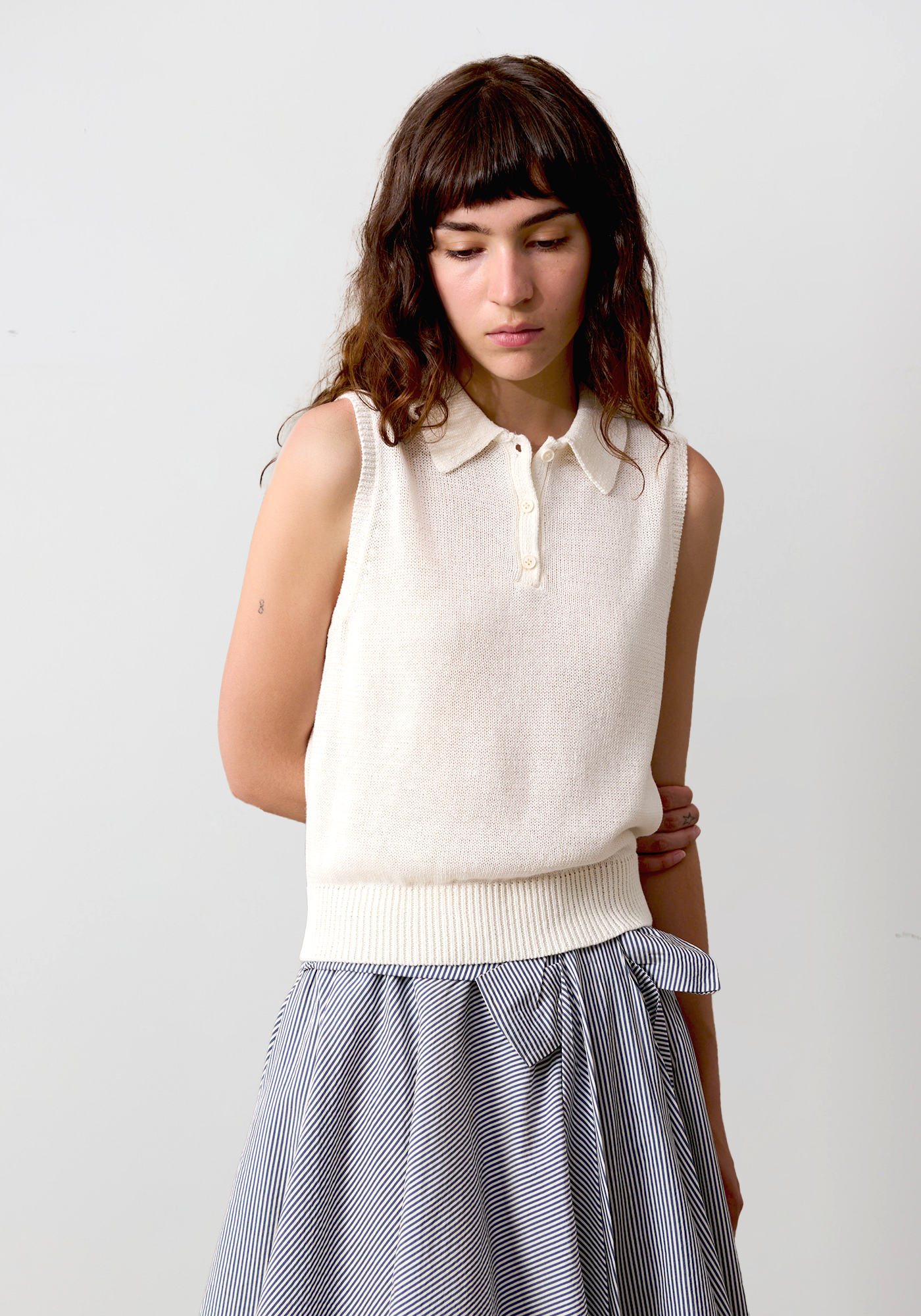 Kira Cotton Linen Polo Top