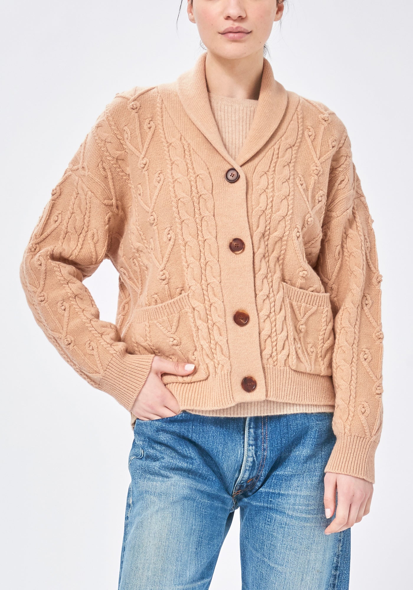 Kled Merino Wool Cardigan - Biscuit