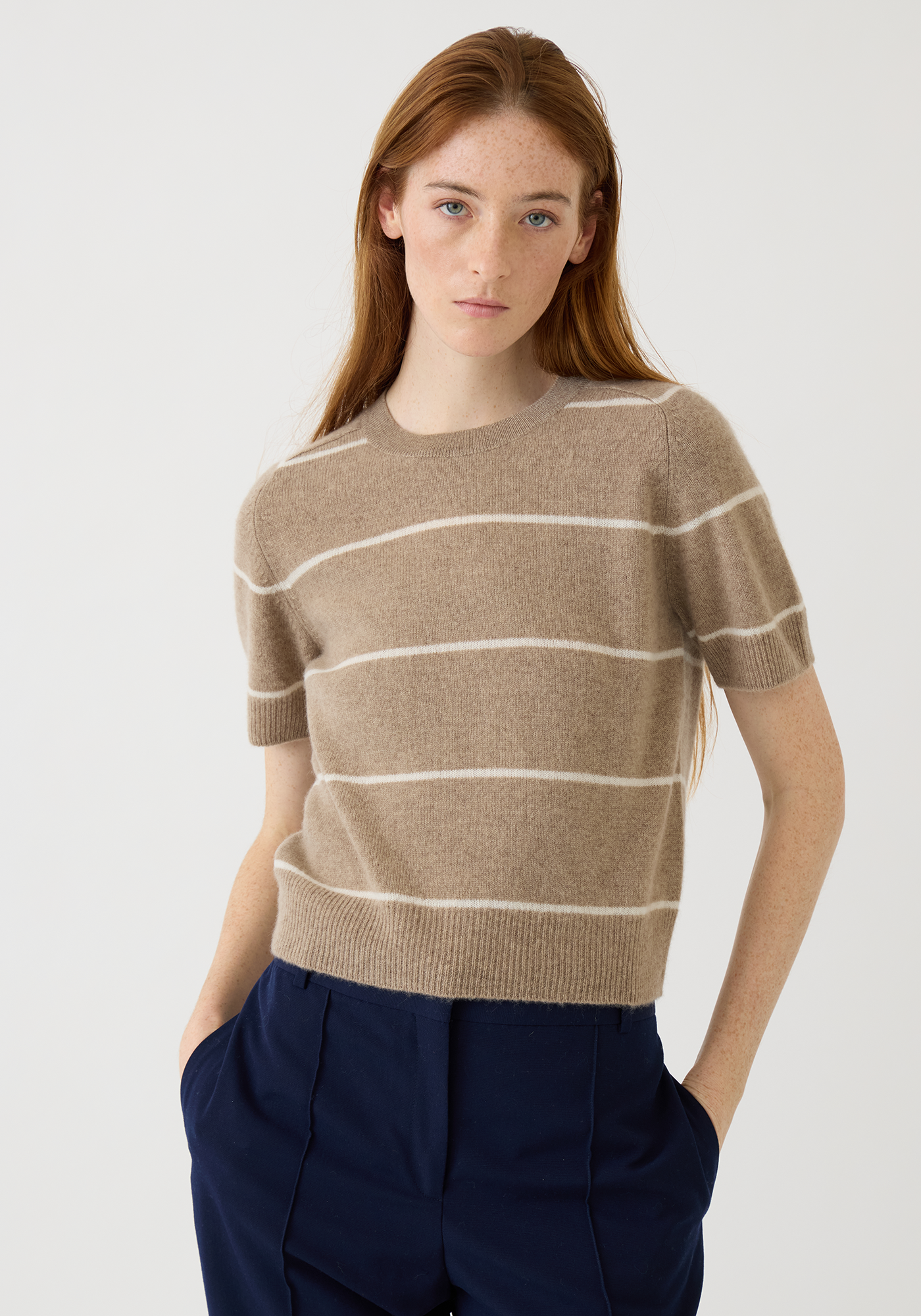 Krysta Stripe Cashmere Top
