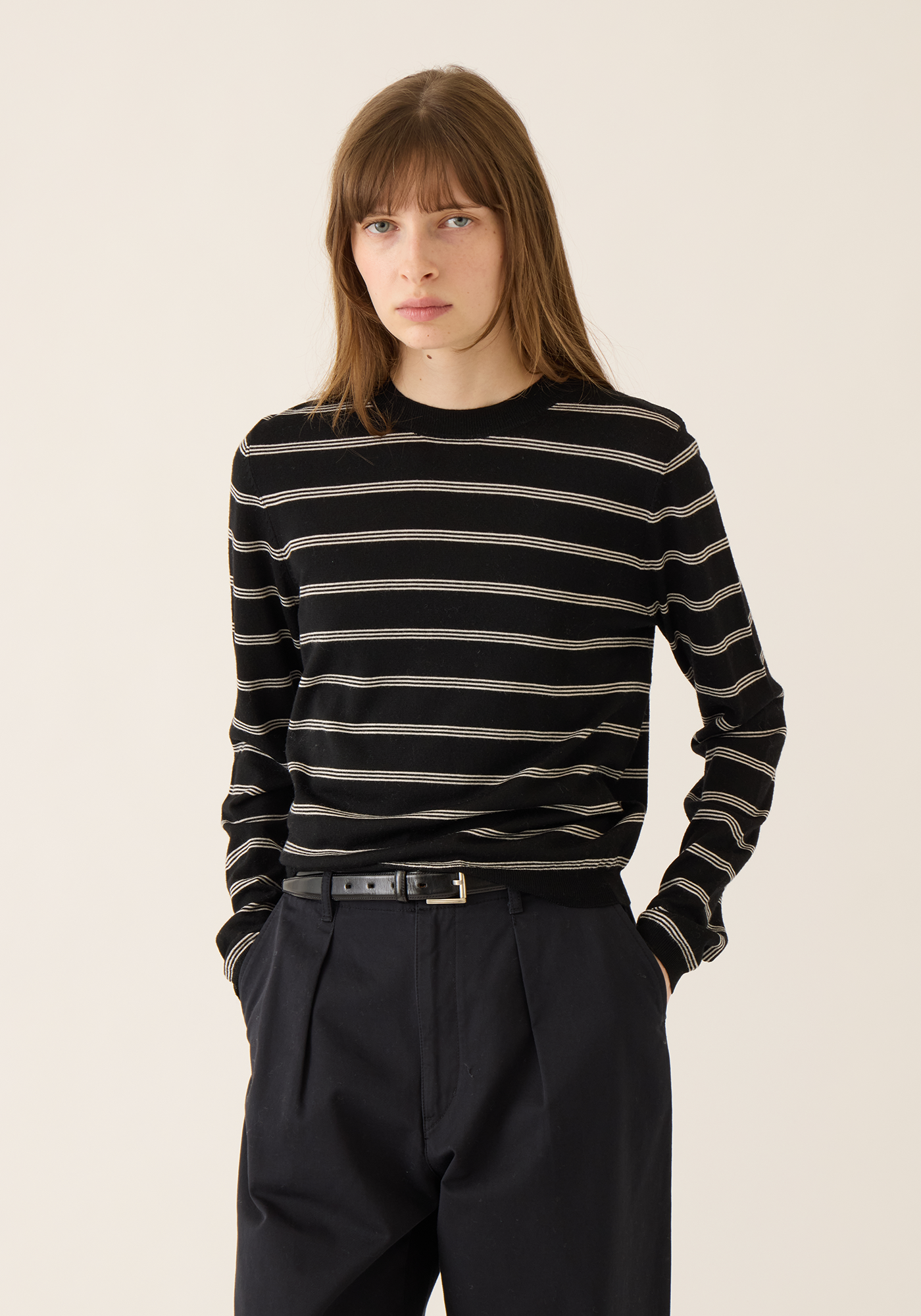 Laina Stripe Superfine Merino Wool Sweater