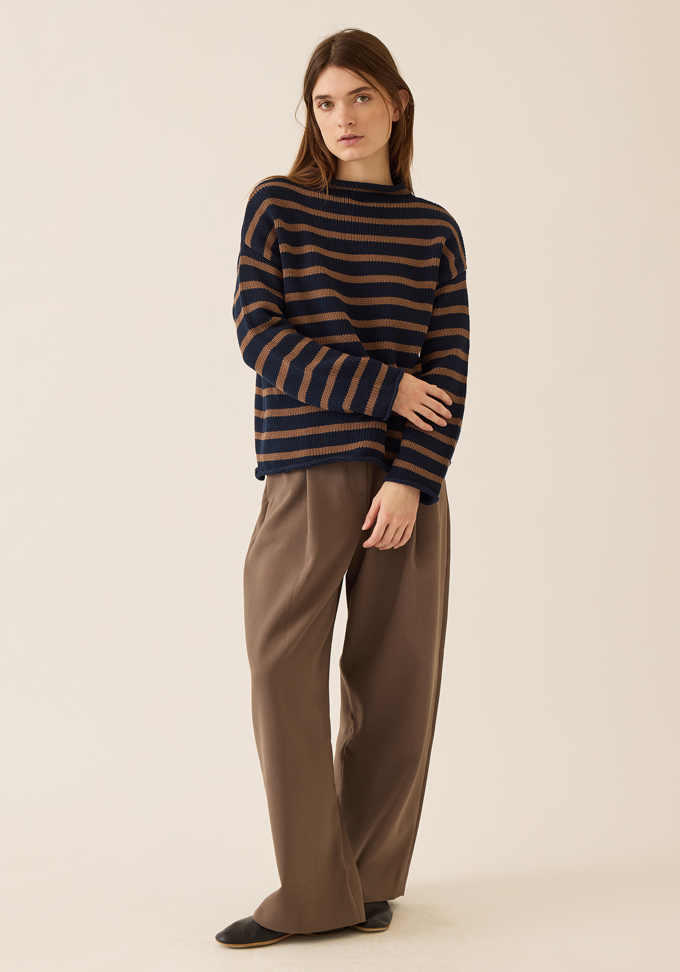 Lamis Stripe Cotton Sweater 