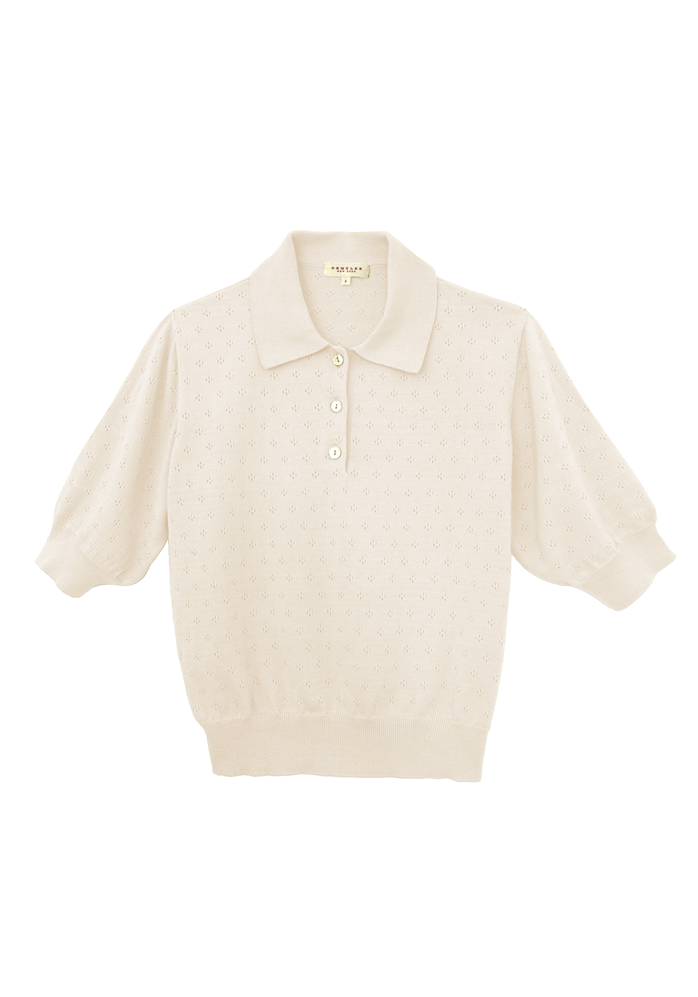 Logan Pointelle Cotton Polo Top
