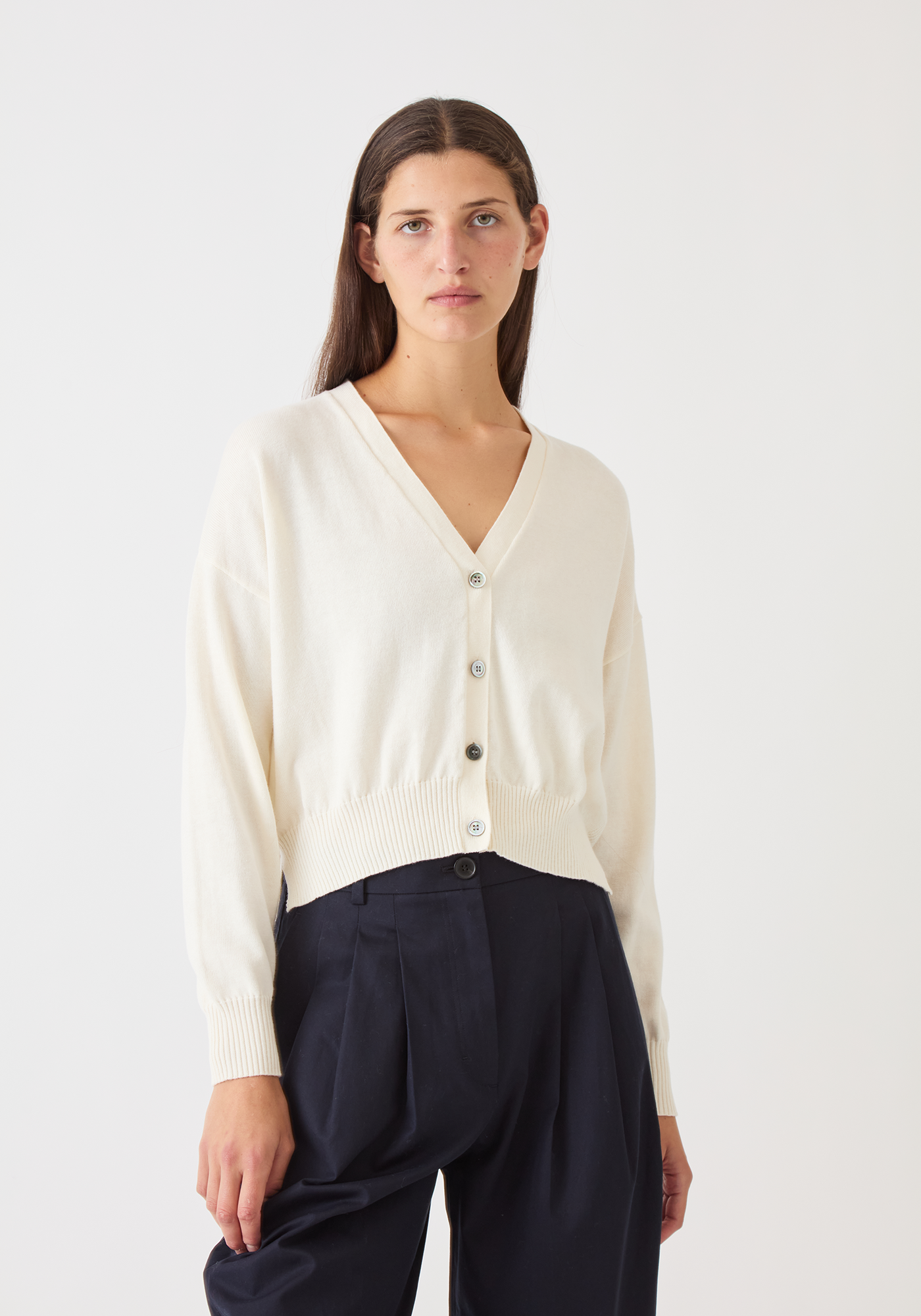 トップス RHC Cotton Cashmere Collection Cardigan V-neck Cotton-blend Cardigan Sweater For Women | J.Crew