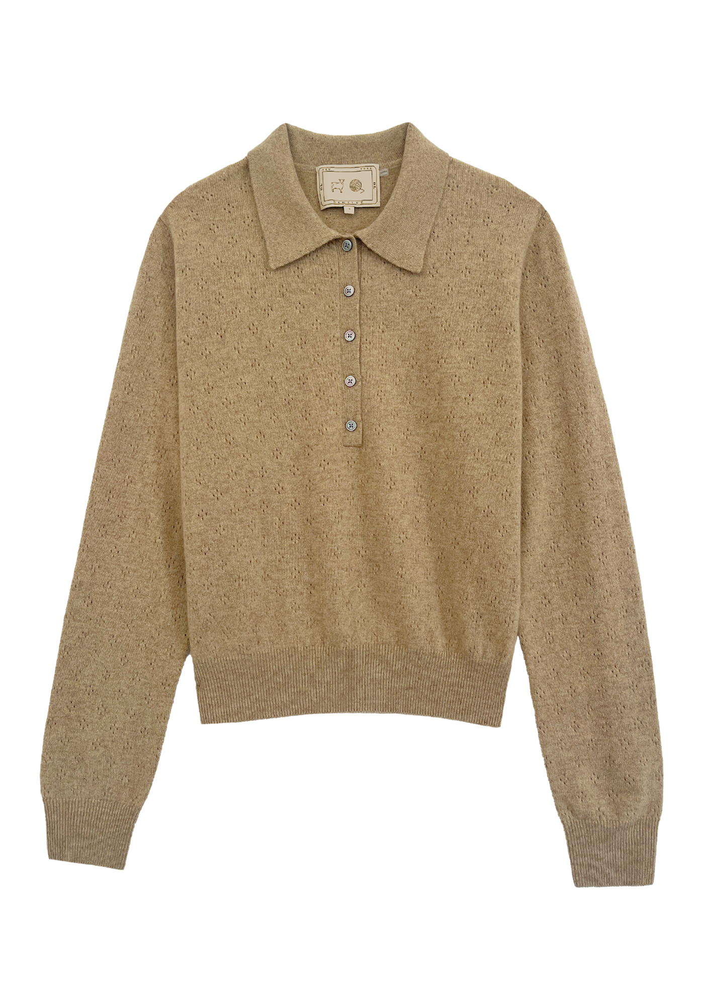 Lottie Pointelle Cashmere Polo