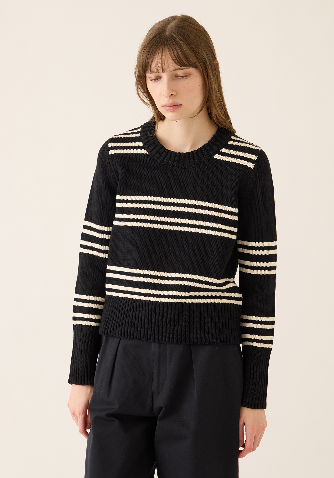Micha Double Stripe Cotton Sweater