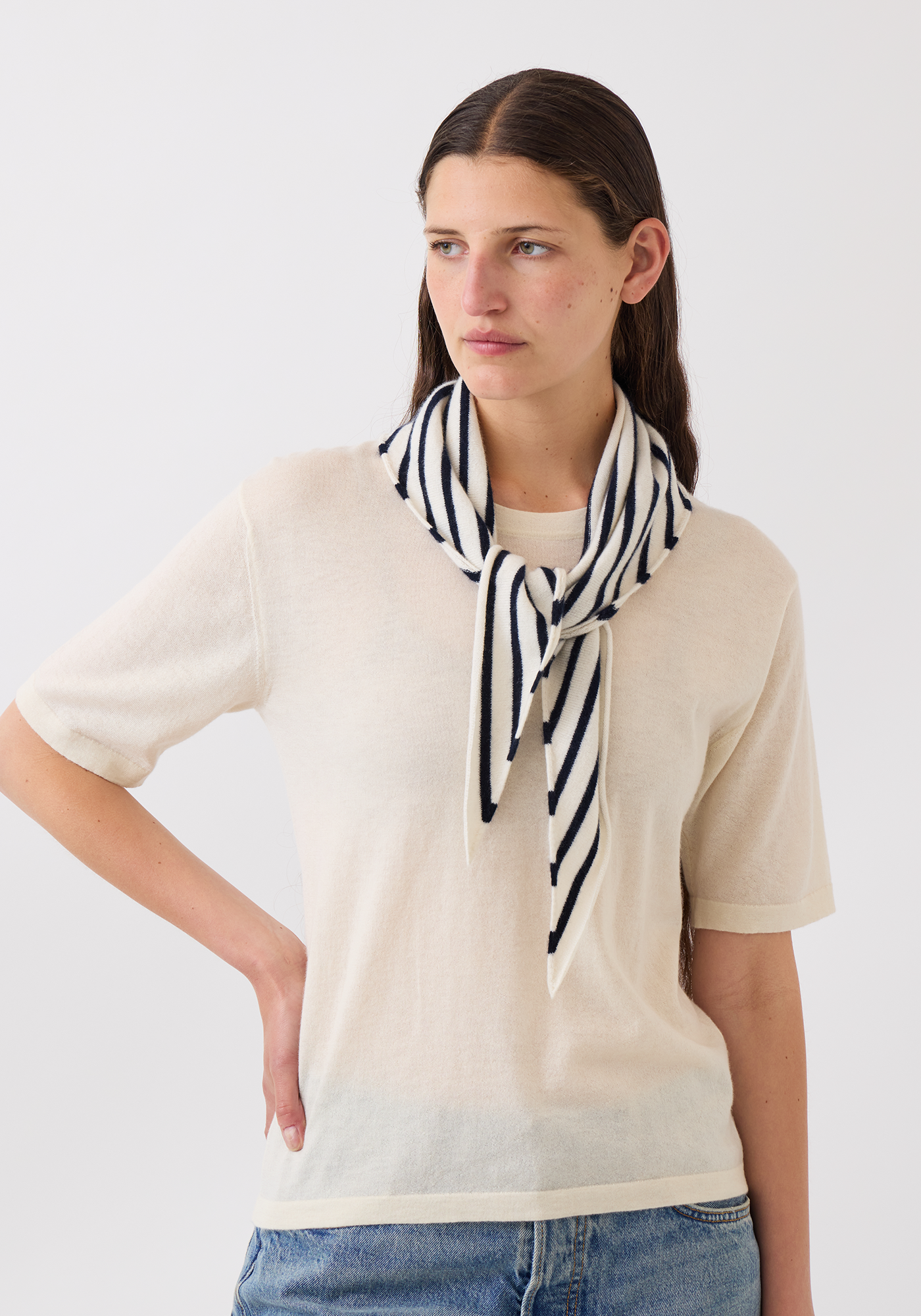 Nessa Stripe Small Cashmere Bandana