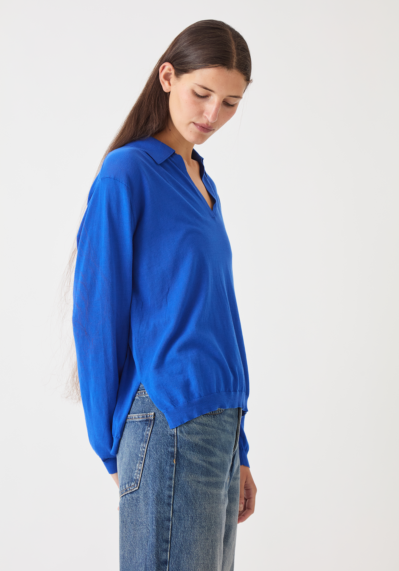 Sora Fine Pima Cotton Sweater - Cobalt