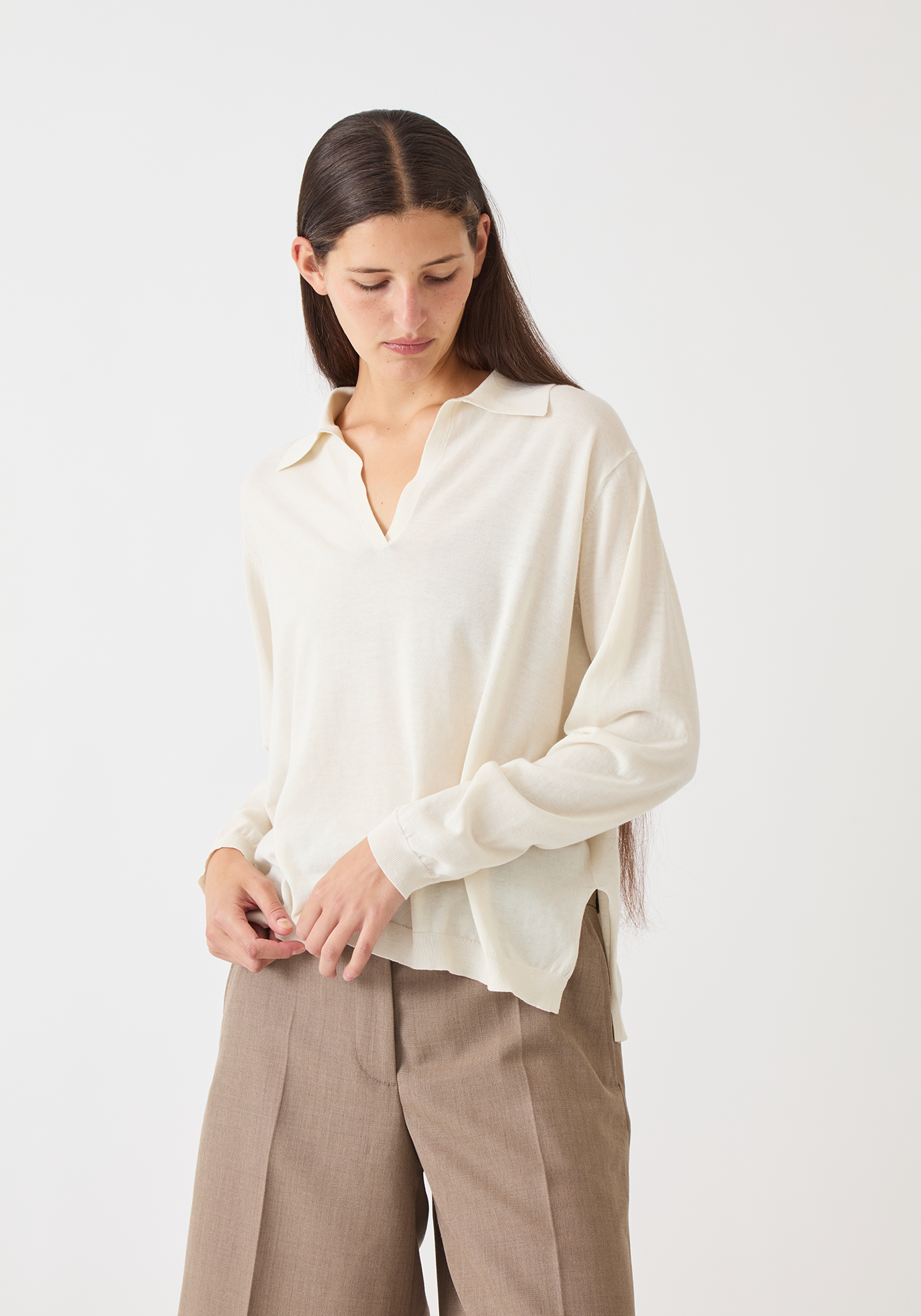 Sora Fine Pima Cotton Sweater - White