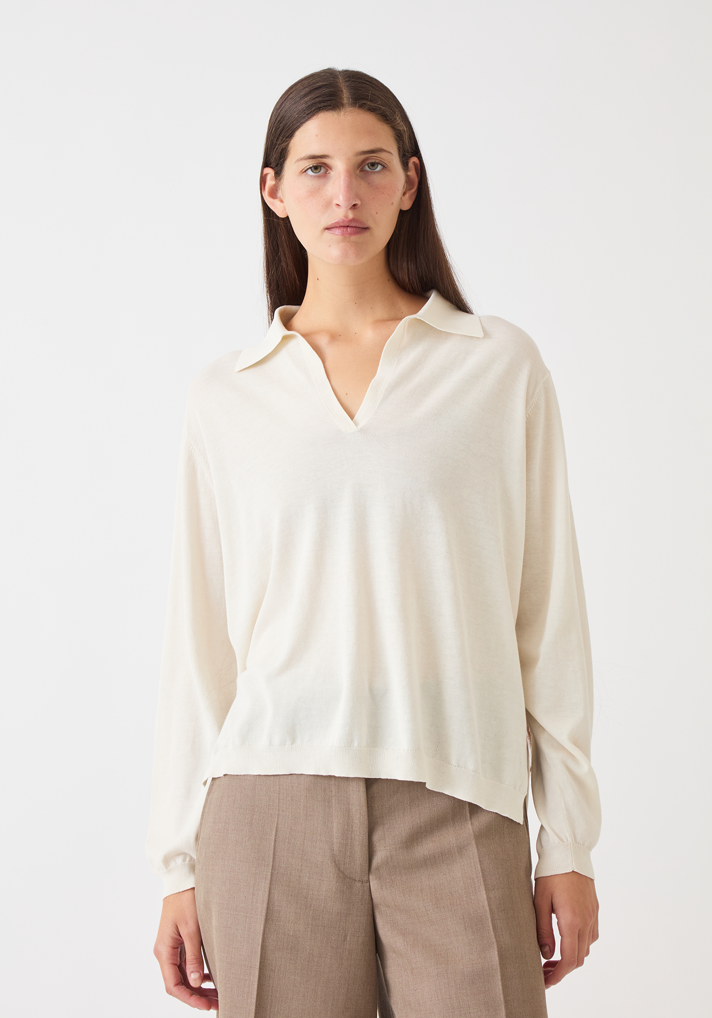 Sora Fine Pima Cotton Sweater - White