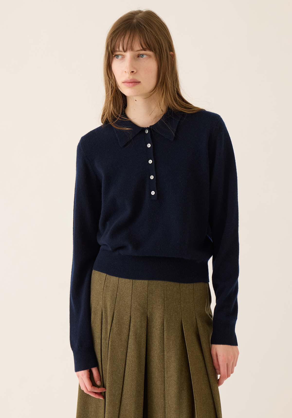 Vera Cashmere Polo Sweater