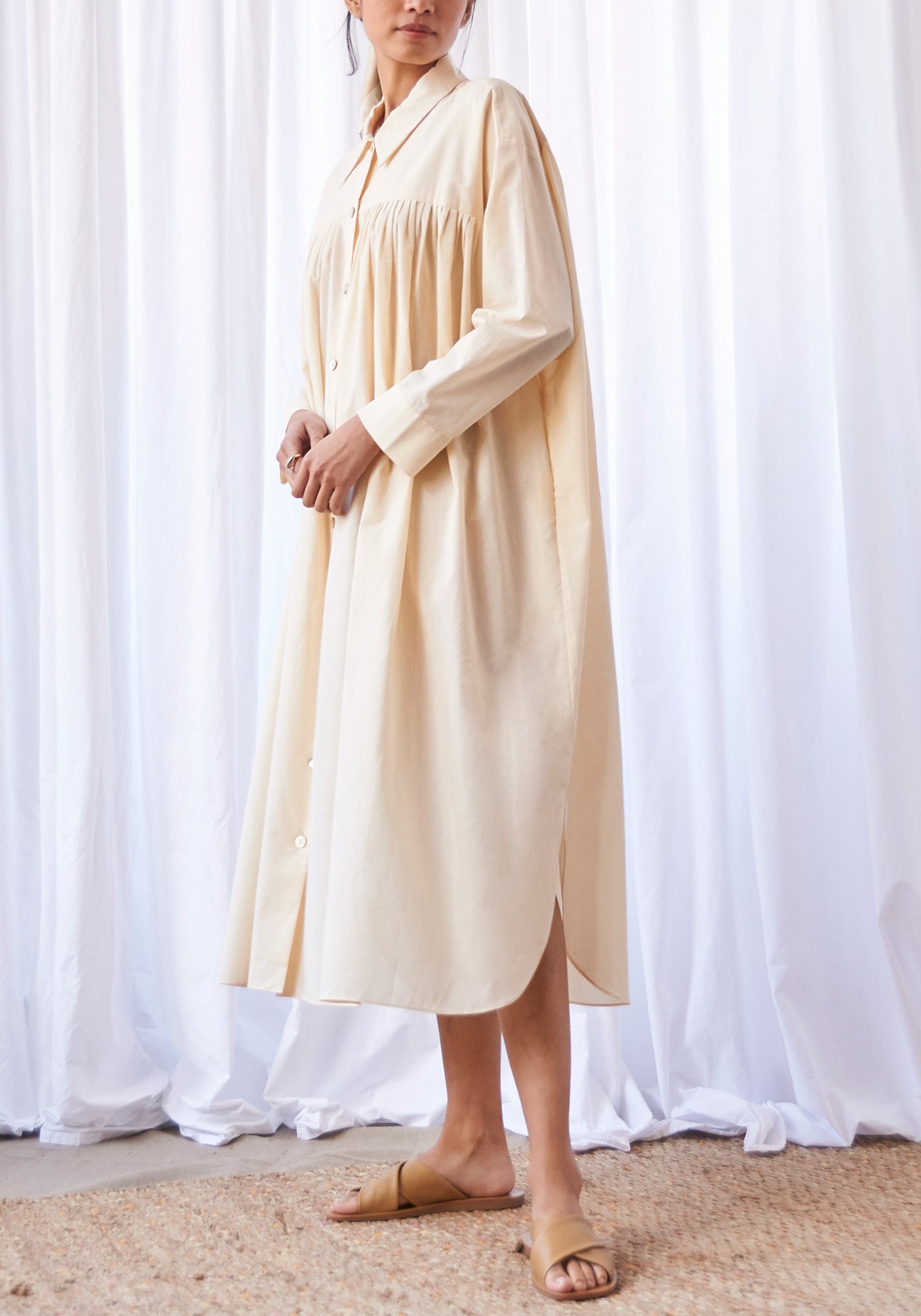 Edimeia Cotton Voile Dress - Antique White